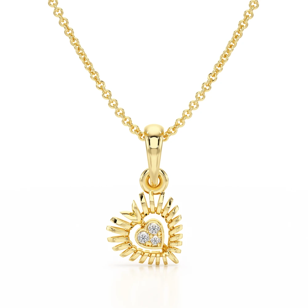 Heart's Horizon 18k Yellow Gold Diamond Pendant