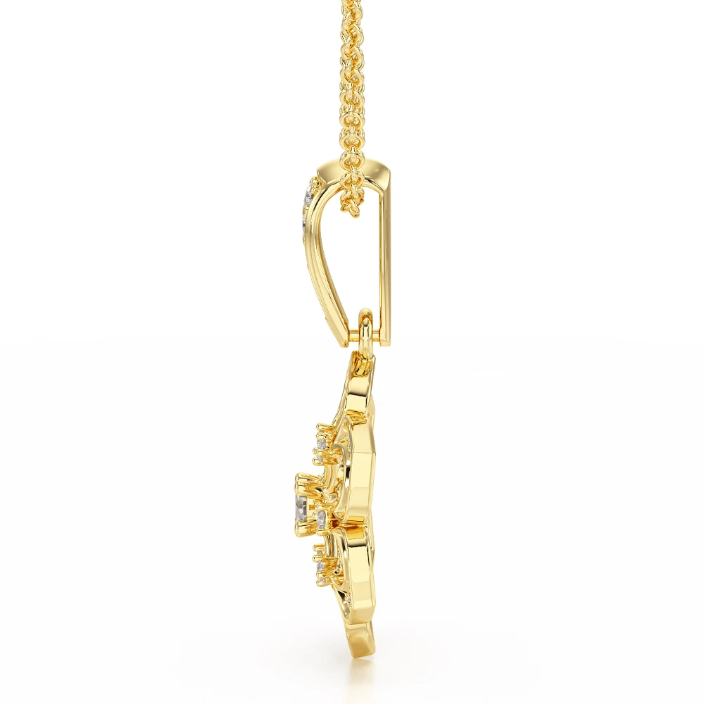 Starlight Bloom 18k Yellow Gold Diamond Pendant