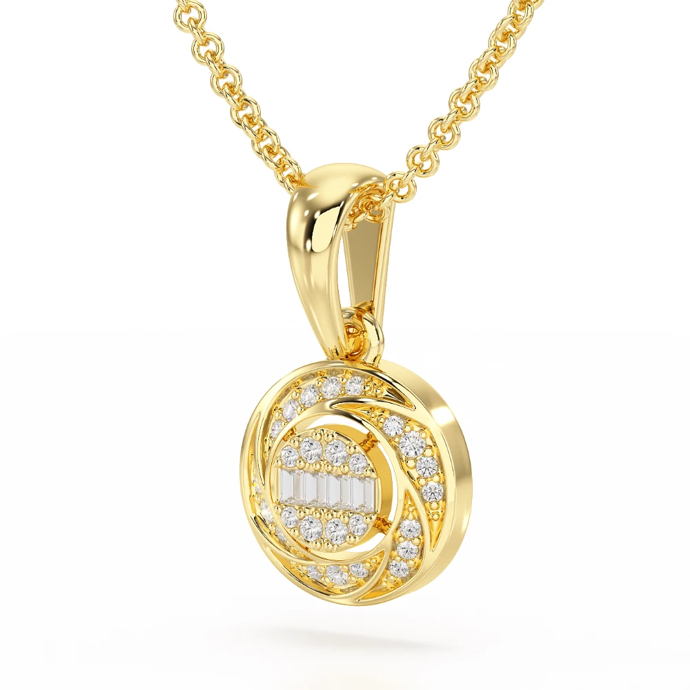 Celestial Vortex 18k Yellow Gold Diamond Pendant