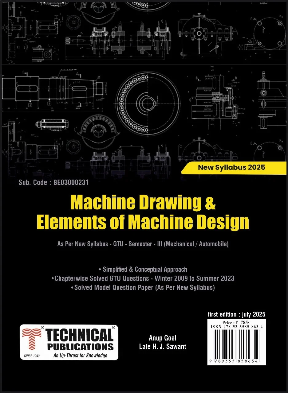 3rd Sem BE Machine Drawing and Elements of Machine Design 2025 Edition | Technical Publication