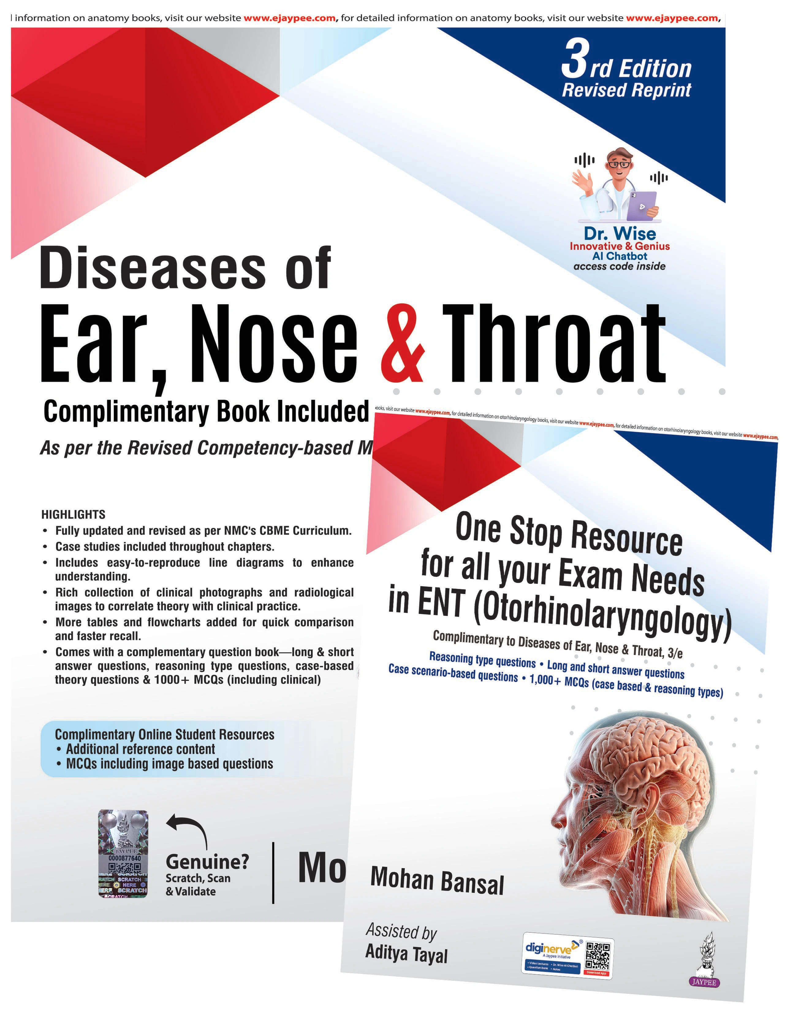Diseases of Ear, Nose & Throat with One Stop Resource for All Your Exam Needs in ENT (Otorhinolaryngology) 3rd Edition 2026 by Mohan Bansal | Jaypee