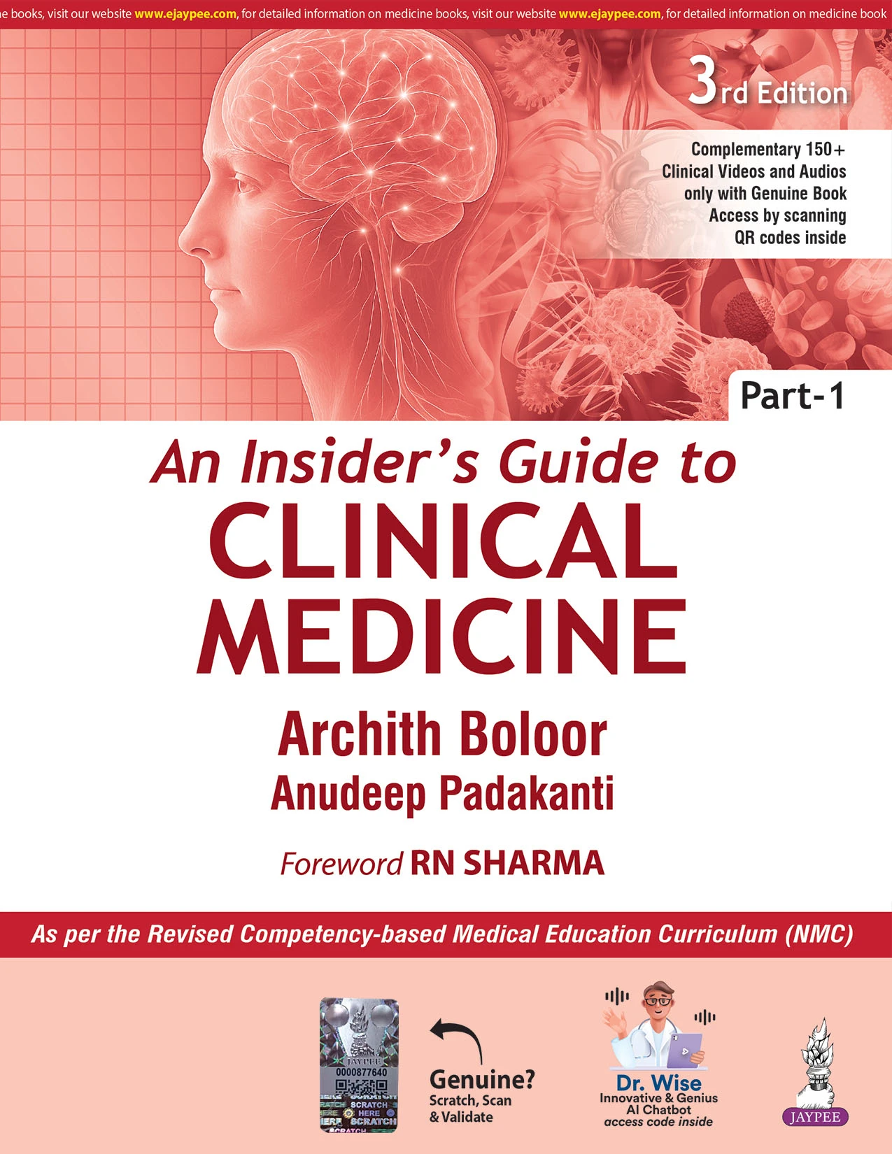 An Insider’s Guide to Clinical Medicine(Part-1) 3rd Edition 2026 by ARCHITH BOLOOR | Jaypee
