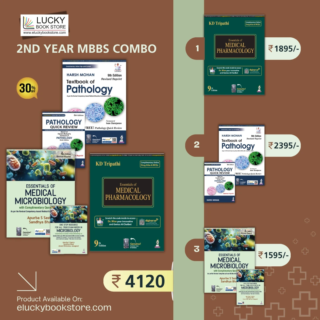2nd Year MBBS Combo 2026 (MIcrobiology(Apurba Sastry) + Pathology(Harsh Mohan) + Pharmacology(KD Tripathi))