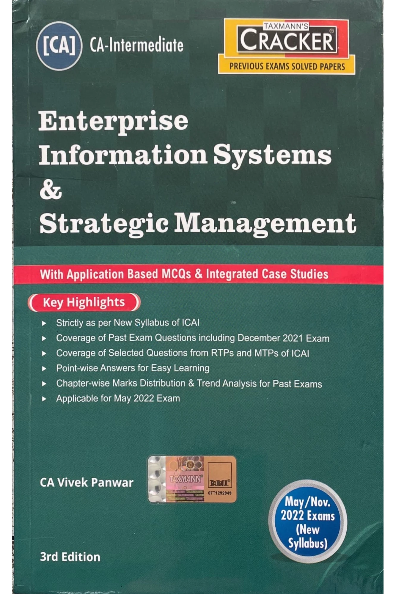 CA-INTER (CRACKER) ENTERPRISE INFORMATION SYSTEMS & STRATEGIC MANAGEMENT(NOV 2022) BY TAXMANN