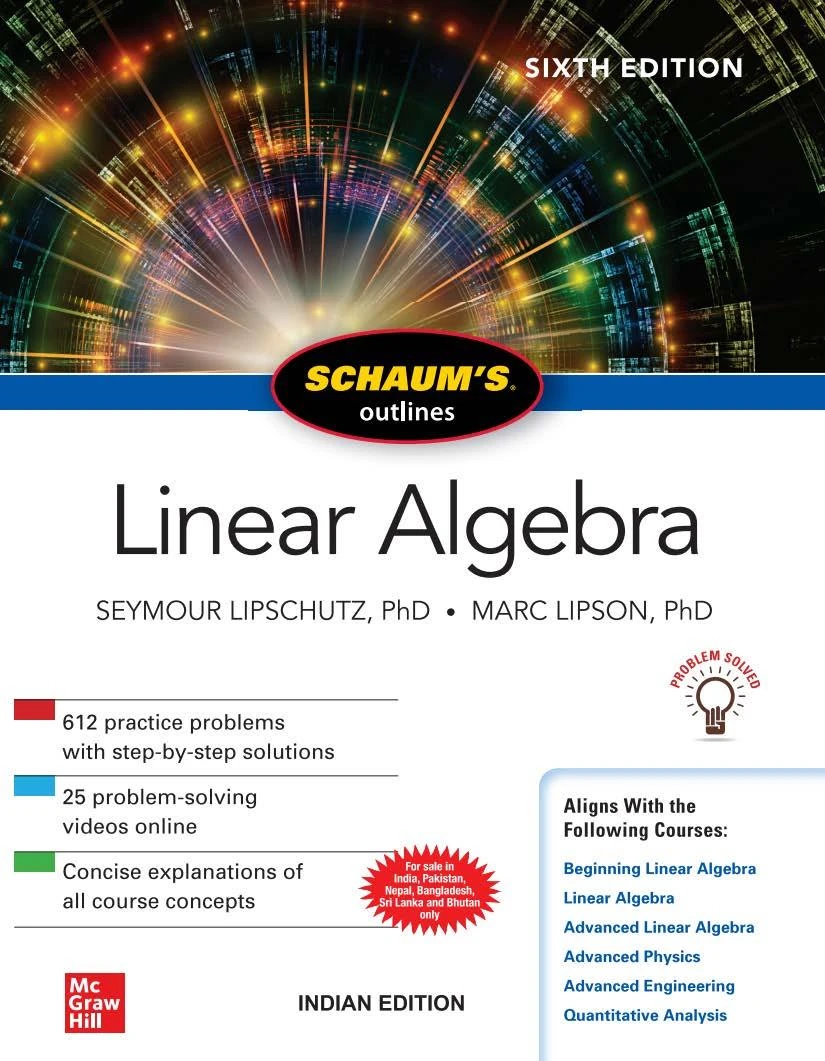 Schaum's Outline of Linear  Algebra 6th Edition Seymour Lipschutz | Marc Lipso | Mcgrawhill