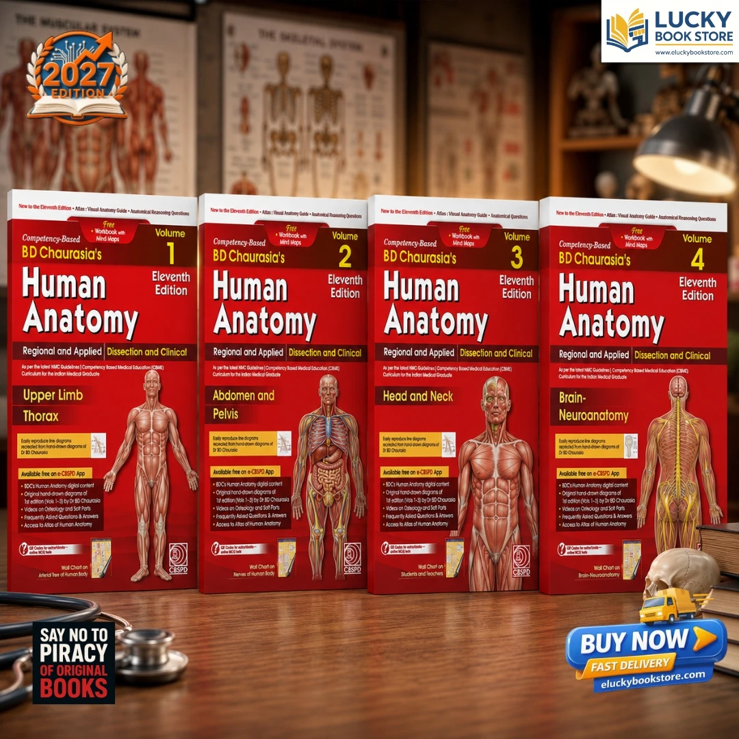 Competency Based BD Chaurasia’s Human Anatomy, Regional and Applied; Dissection and Clinical (Vols 1 TO 4) | Free Workbooks with Mind Maps | 11th Edition 2027 | CBS