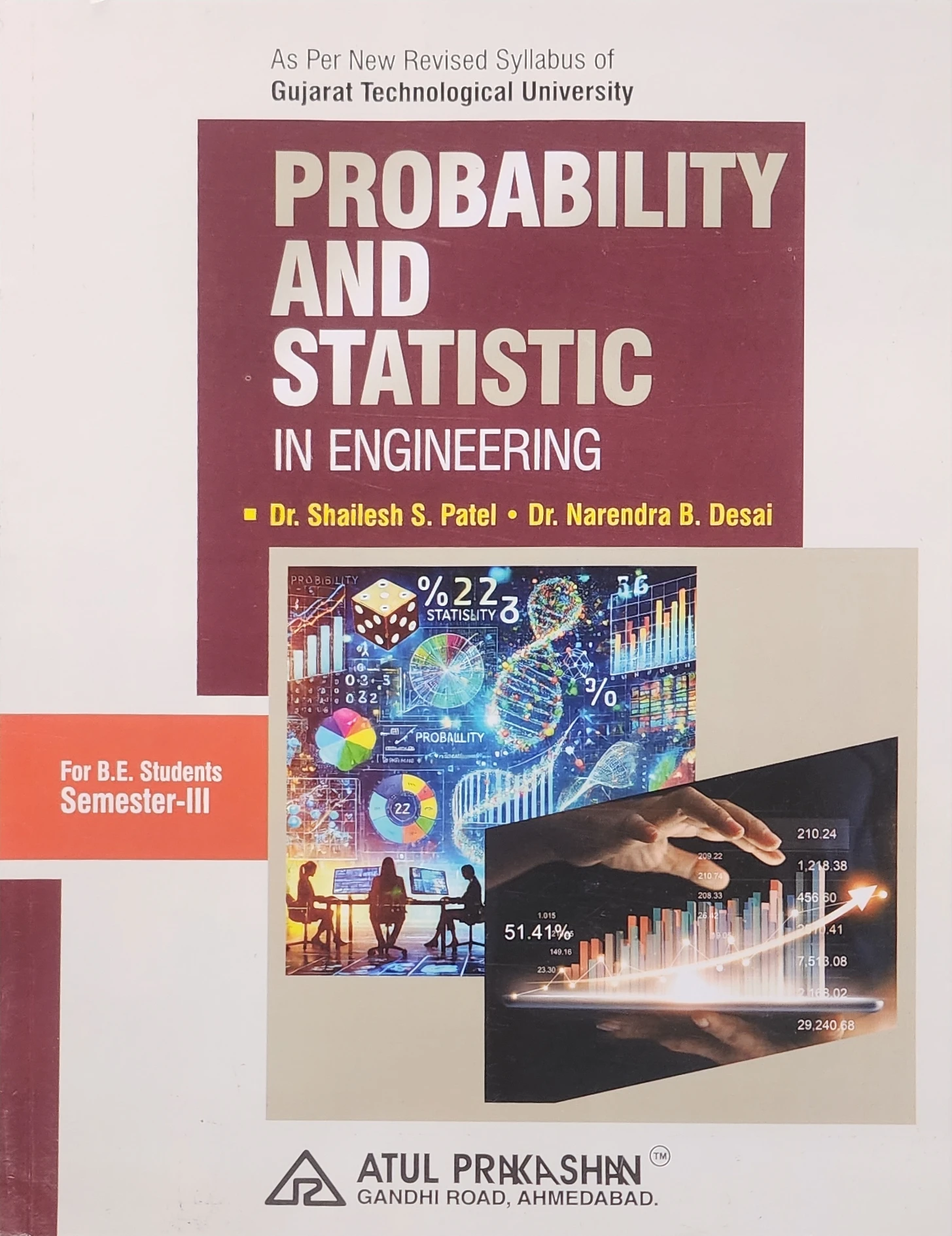 3rd sem BE Probability and Statistics by S S  Patel 2025 Edition | Atul Prakashan