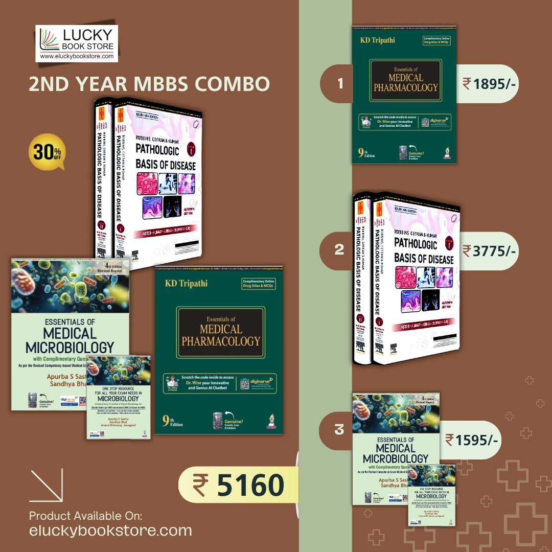 2nd Year MBBS Combo 2026 (MIcrobiology(Apurba Sastry) + Pathology(Robbins) + Pharmacology(KD Tripathi)) (Combo 2)