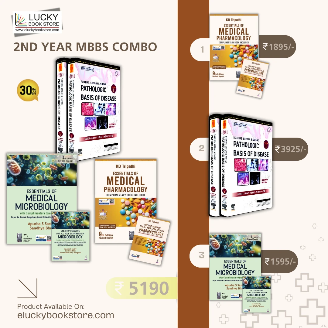 2nd Year MBBS Combo 2026 (MIcrobiology(Apurba Sastry) + Pathology(Robbins) + Pharmacology(KD Tripathi)) (Combo 2)