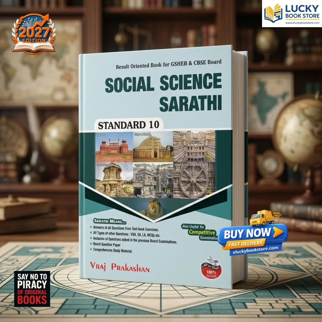 Std 10 Social Science Sarathi | English | 2026 Edition | Vraj Prakashan