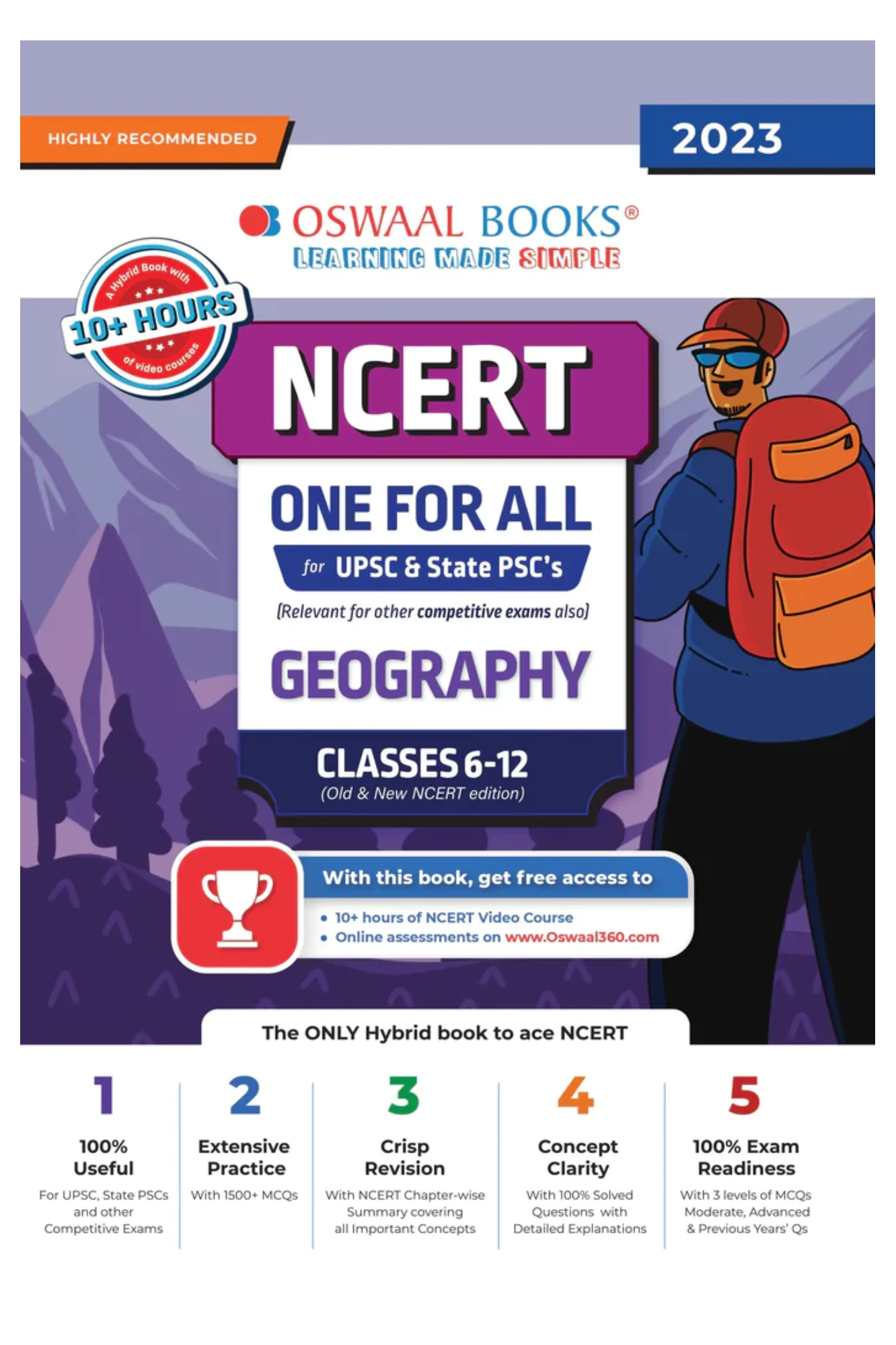 Oswaal NCERT One For All For UPSC & State PSC's Geography Classes-6 To 12 (Old & New NCERT Edition) (For 2023 Exam)