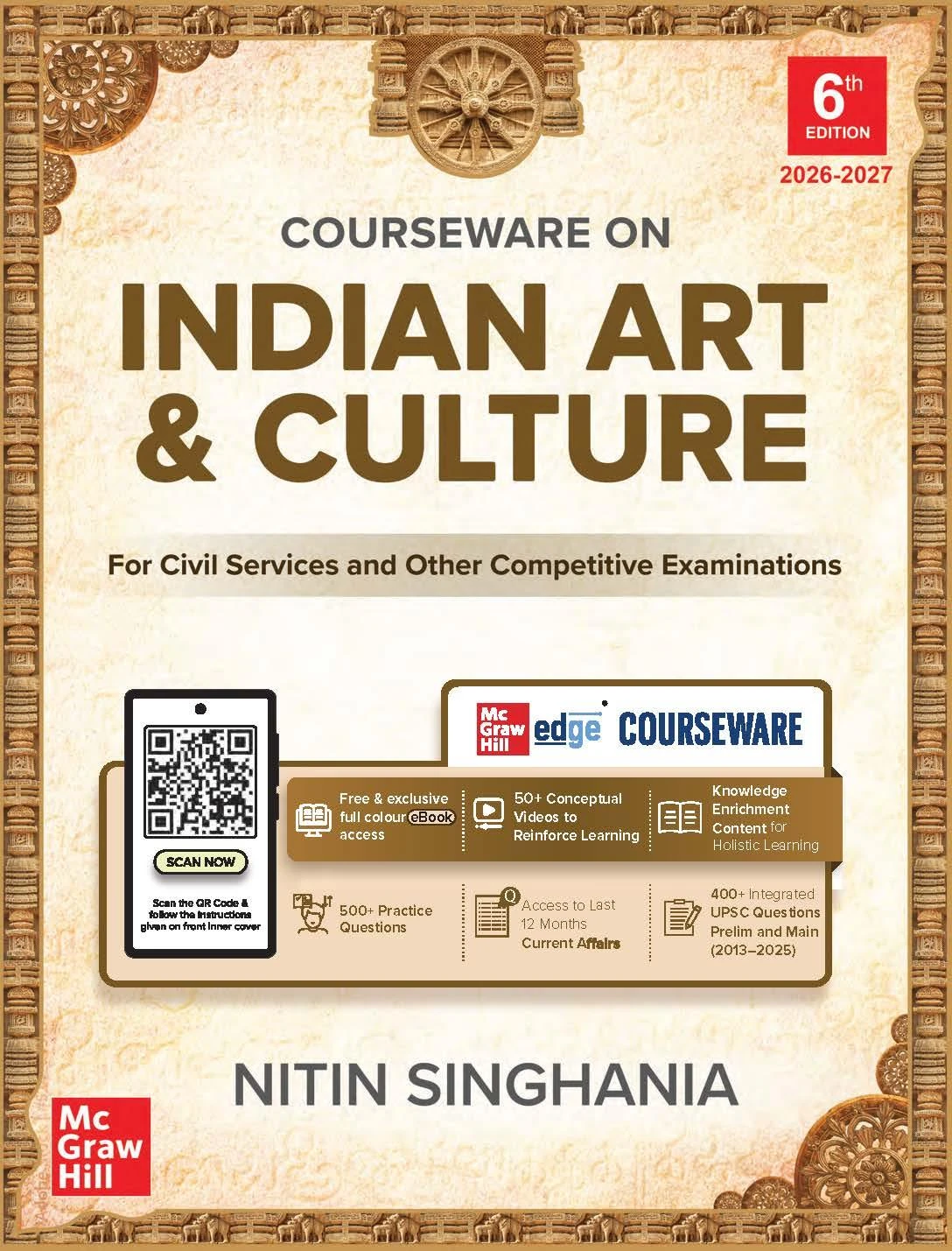 Courseware on Indian Art and Culture 6th Edition 2026 Edition by Nitin Singhania | Mcgrawhill (Pre Order - Kindly note that dispatches will start after 25th oct)