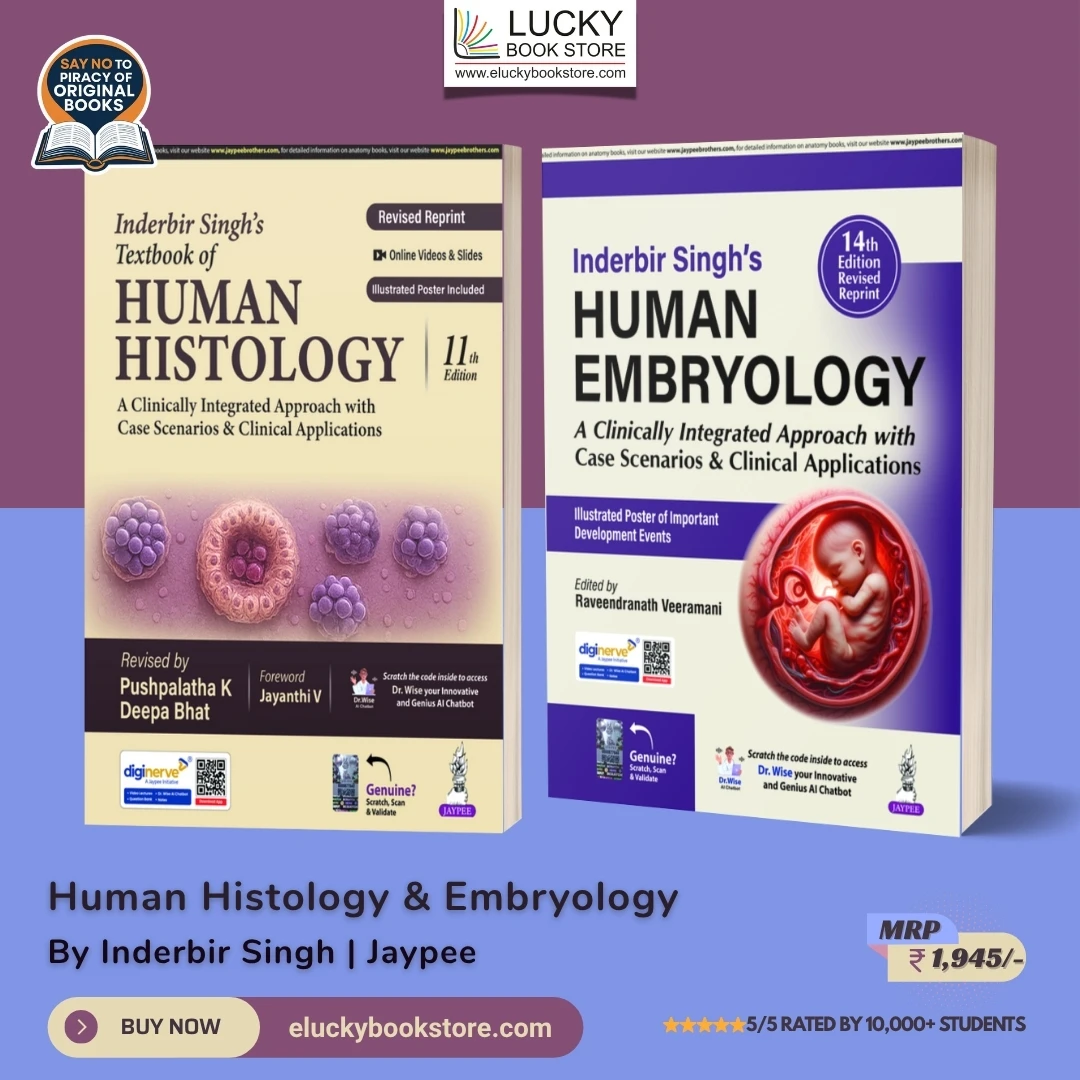 Inderbir Singh's Combo (Human Histology and Embryology) Latest 2025 Edition | Jaypee