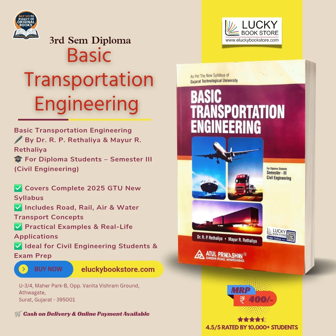 3rd Sem Diploma Basic Transportation Engineering(English) by RP Rethalia | Atul