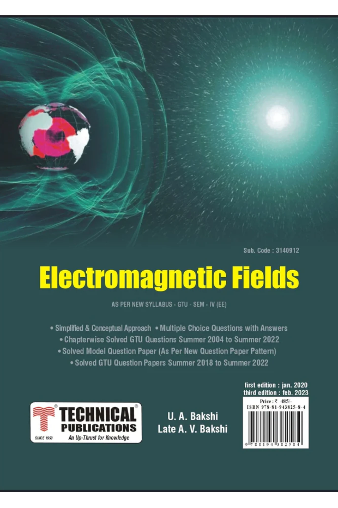 4th SEM BE CIVIL ELECTROMAGNETIC FIELDS | TECHNICAL PUB | SUBJECT CODE: 3140912
