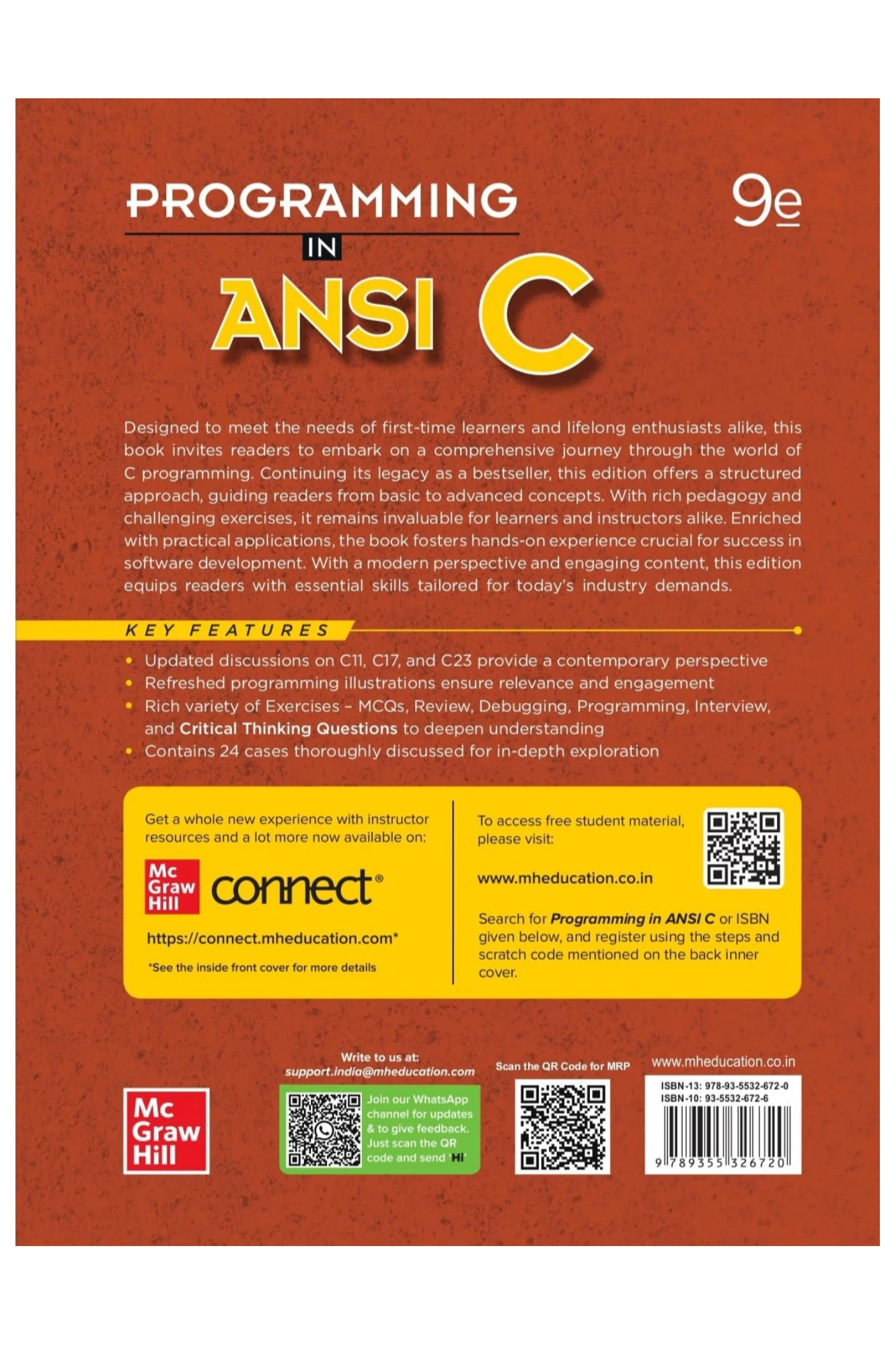 Programming in ANSI C 9th Edition by By E Balagurusamy | Mcgrawhill