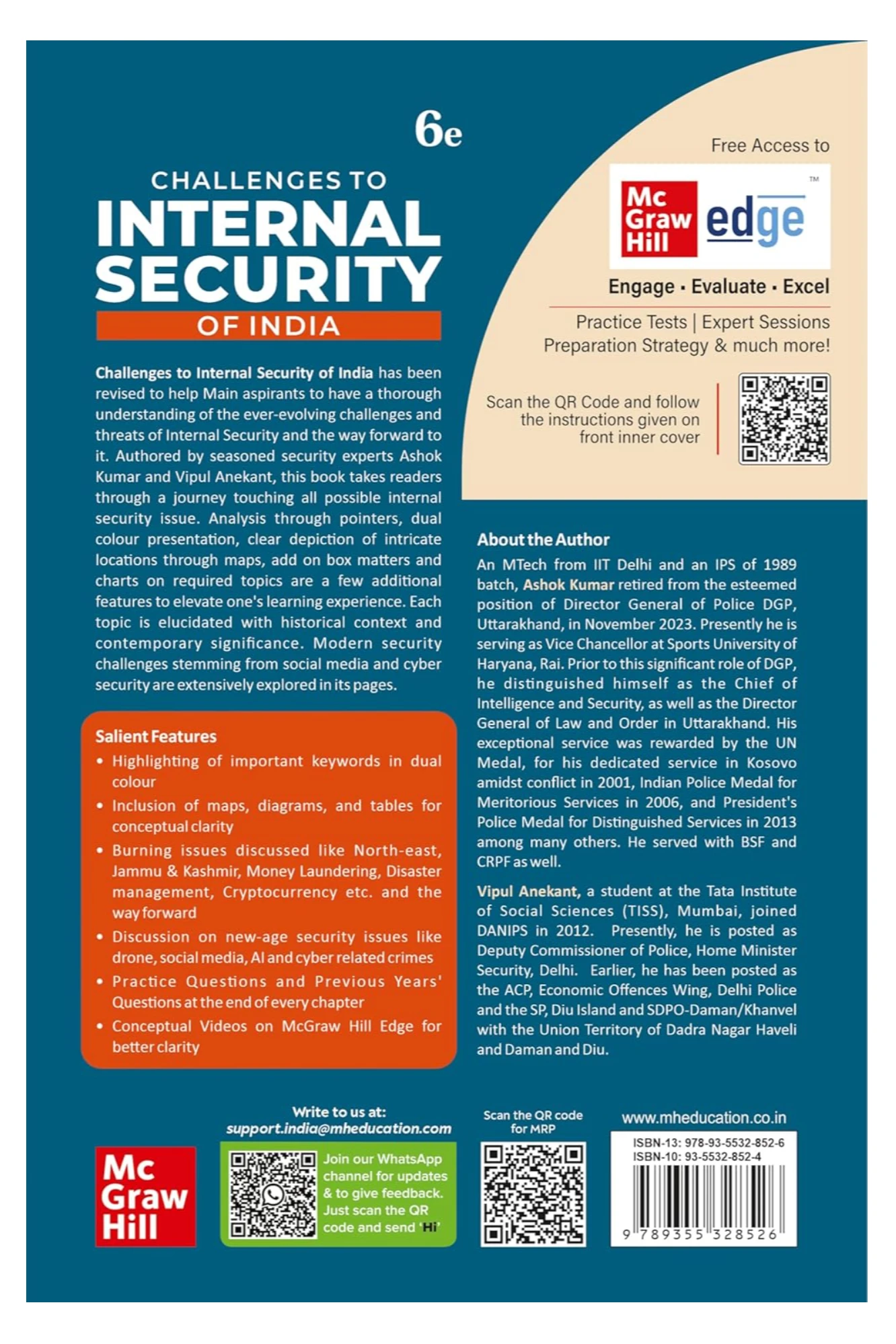 Challenges to Internal Security of India 6th Edition 2024 by Ashok Kumar Singh | Mcgrawhill