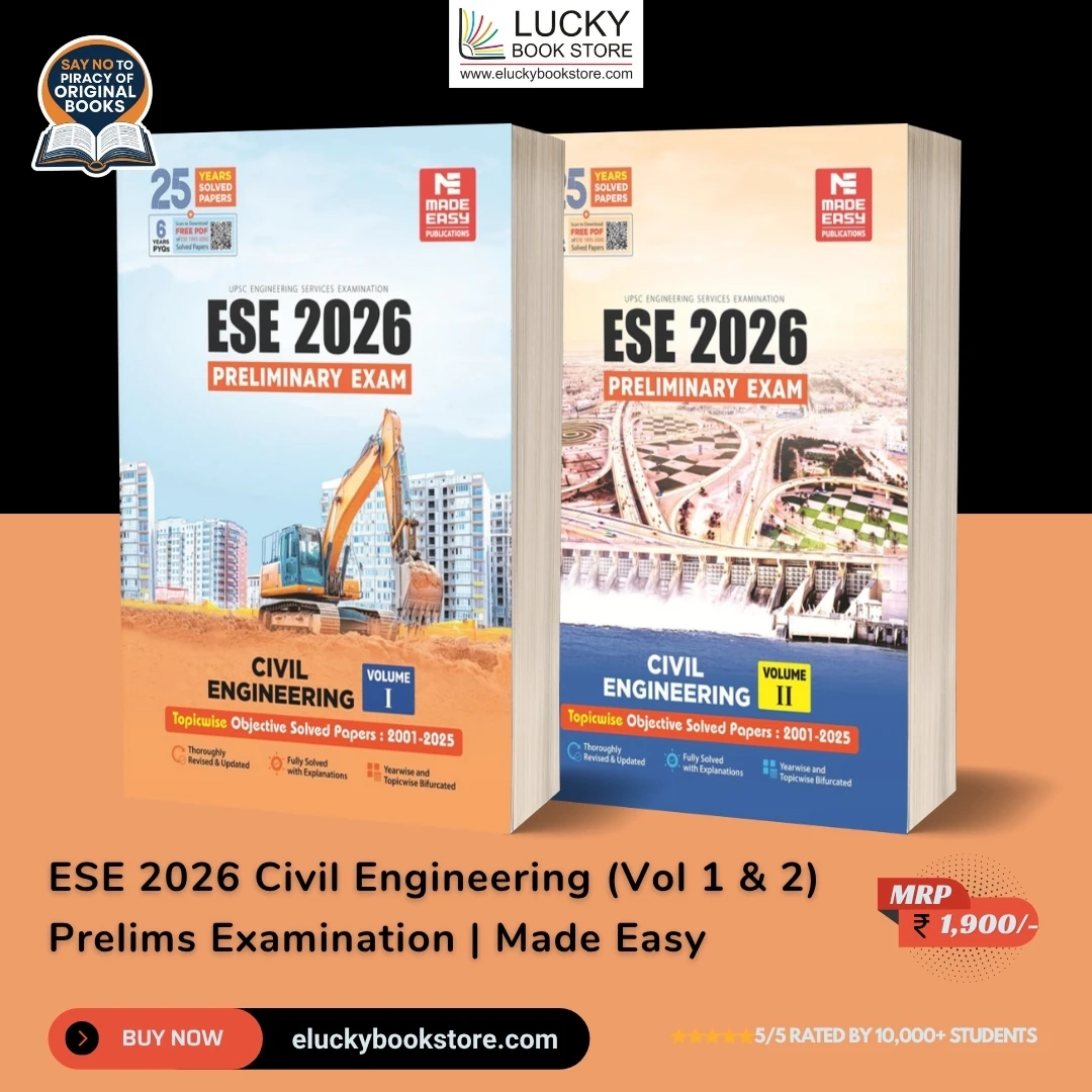 ESE 2026 Civil Engineering Topicwise Objective Solved Papers Vol-1 & 2 2026 Edition | Made Easy
