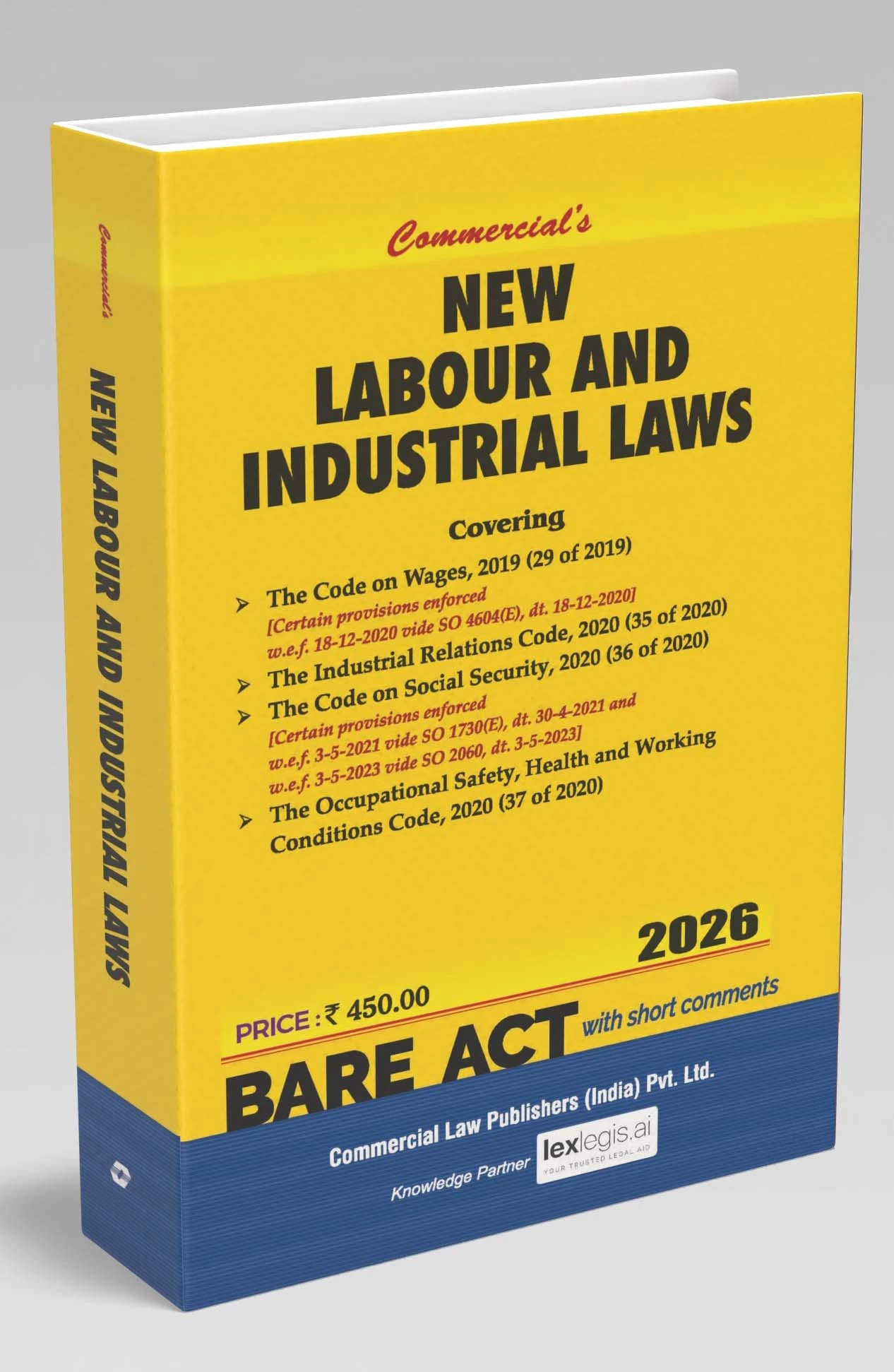 NEW LABOUR AND INDUSTRIAL LAWS-Bare Act 2026 Edition | Commercial Law