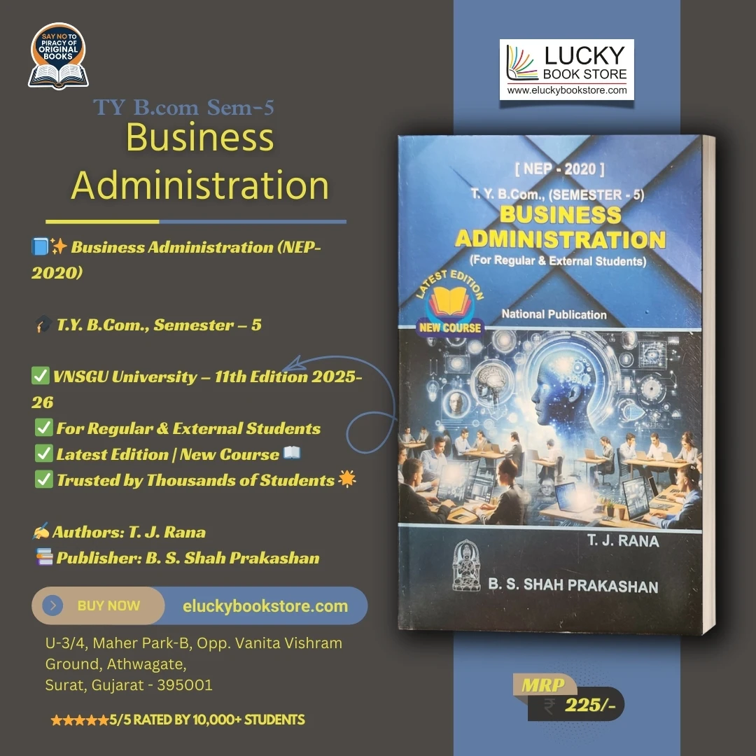 TY B.com Sem-5 Business Administration (English) 2025 Edition | BS Shah
