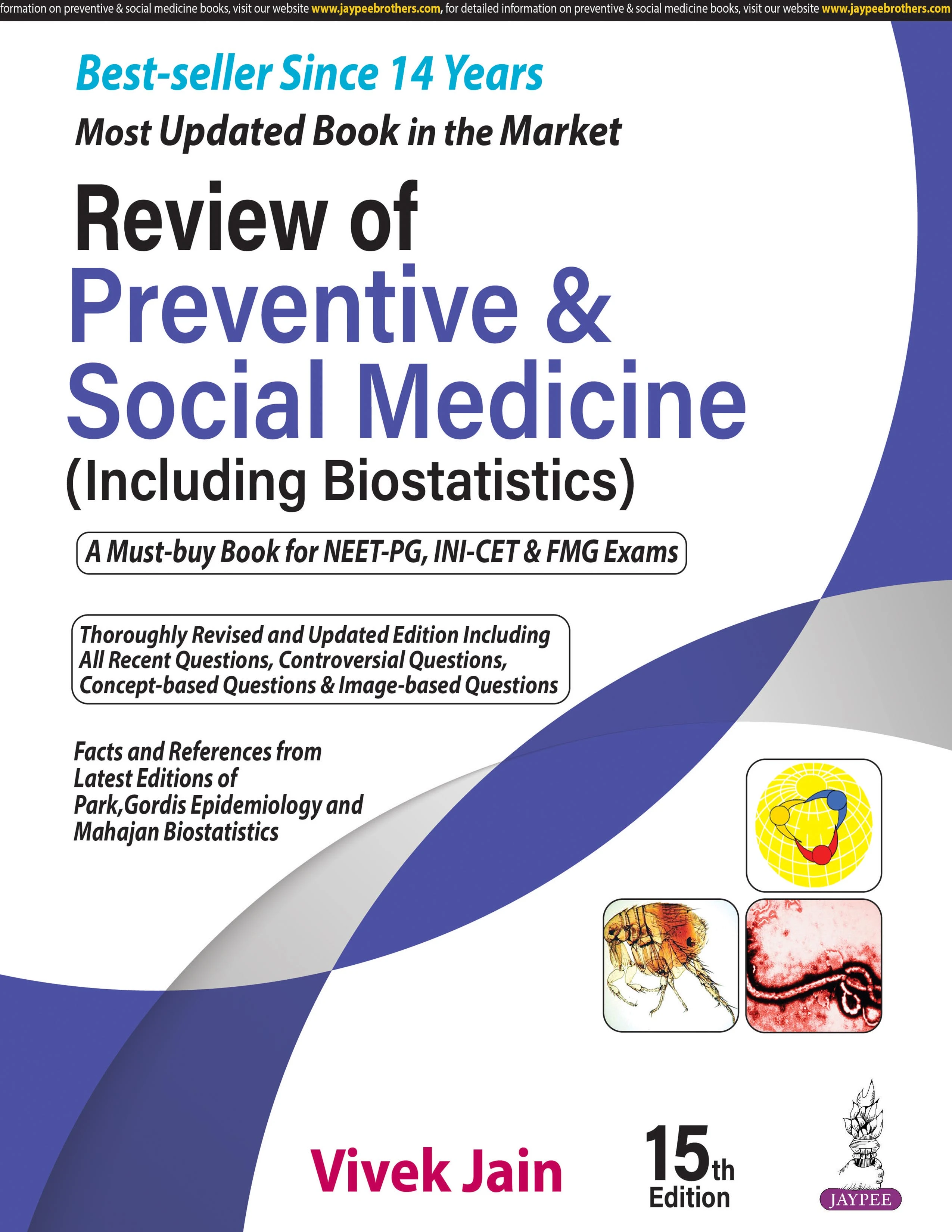 Review of Preventive & Social Medicine (Including Biostatistics) 15th Edition 2025 by VIvek Jain | jaypee