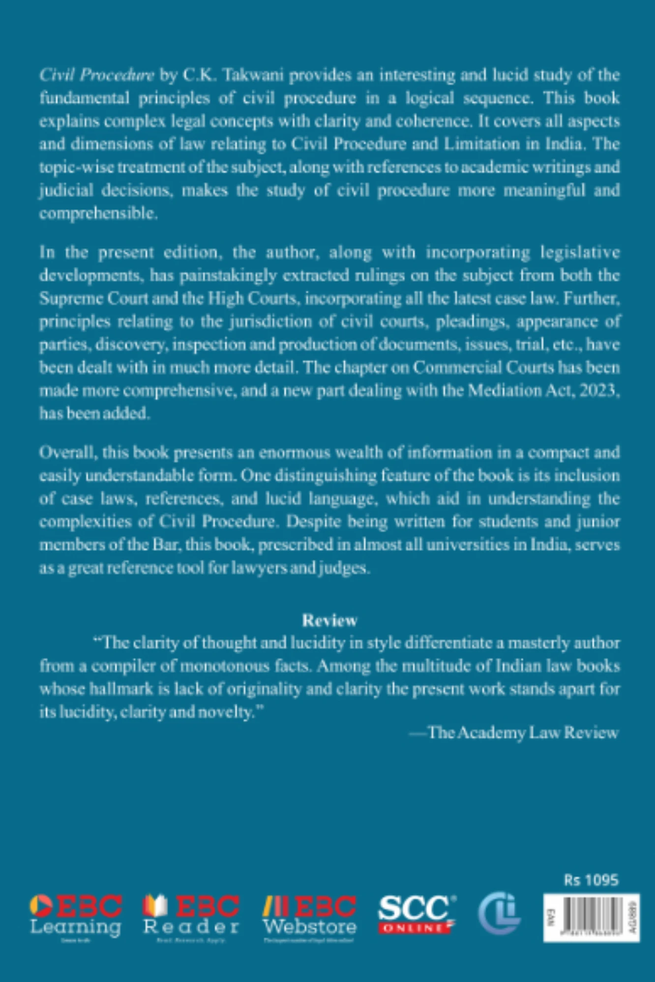 Civil Procedure (CPC) 10th Edition 2024 by CK Takwani | EBC