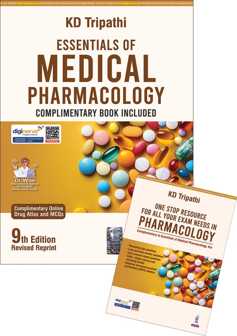 Essentials of Medical Pharmacology with One Stop Resource for All Your Exam Needs In Pharmacology 9th Revised Edition 2025 by KD Tripathi | Jaypee