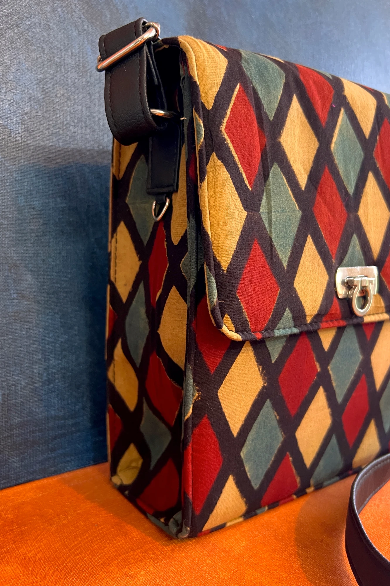 Ajrakh Geometric Shoulder Sling Bag