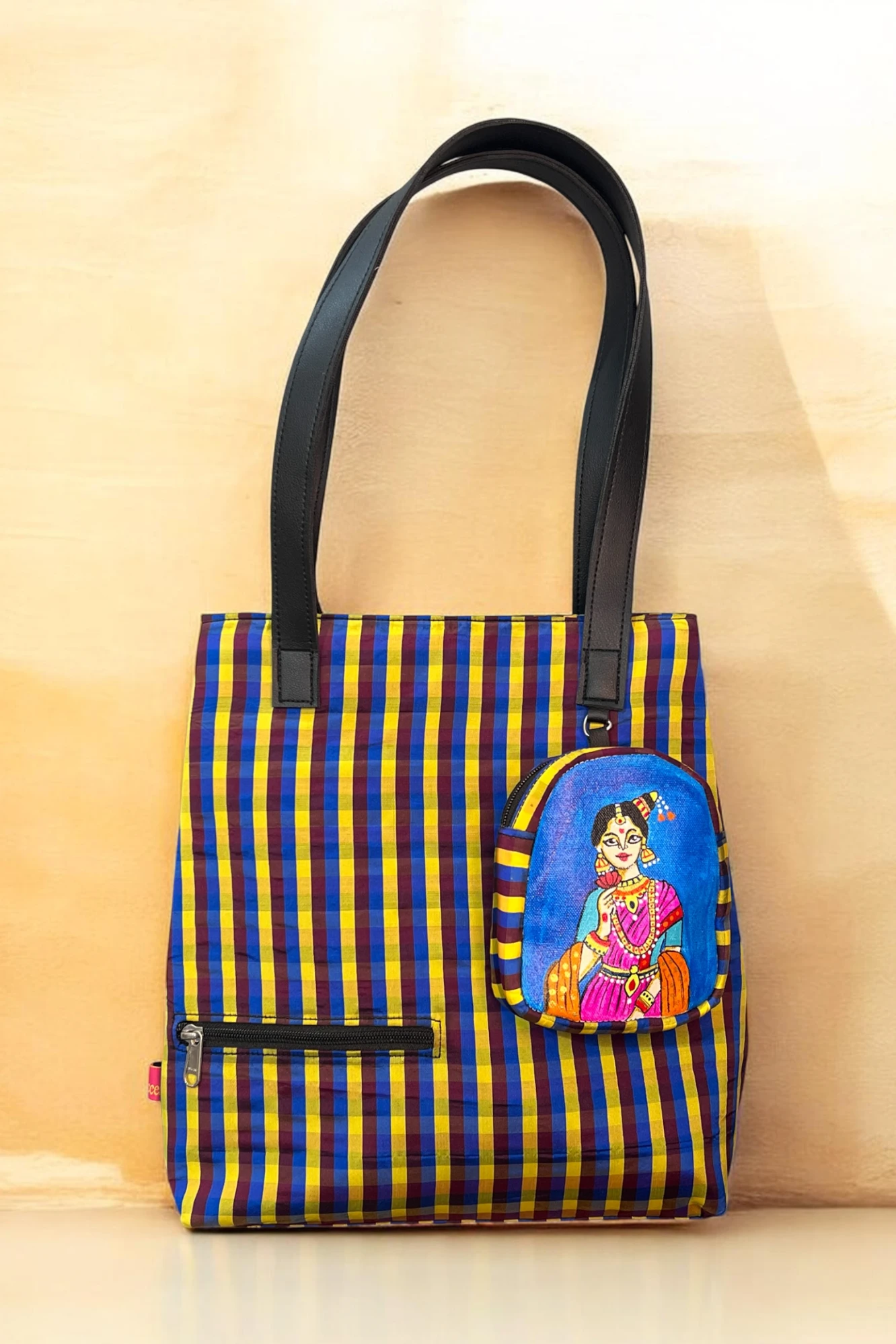 The Kalai Tote Madras Checks Blue