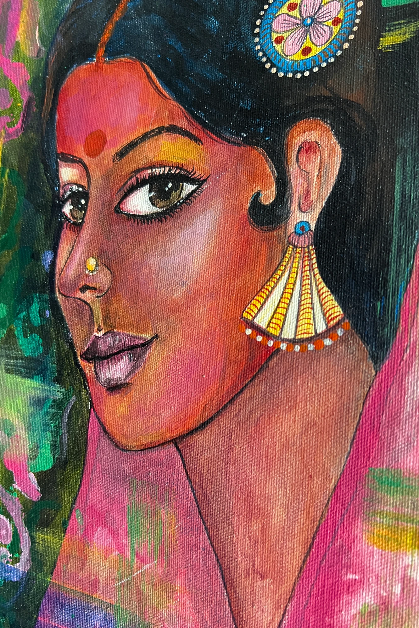Vasanti Hand painted Organic Canvas Tote Bag