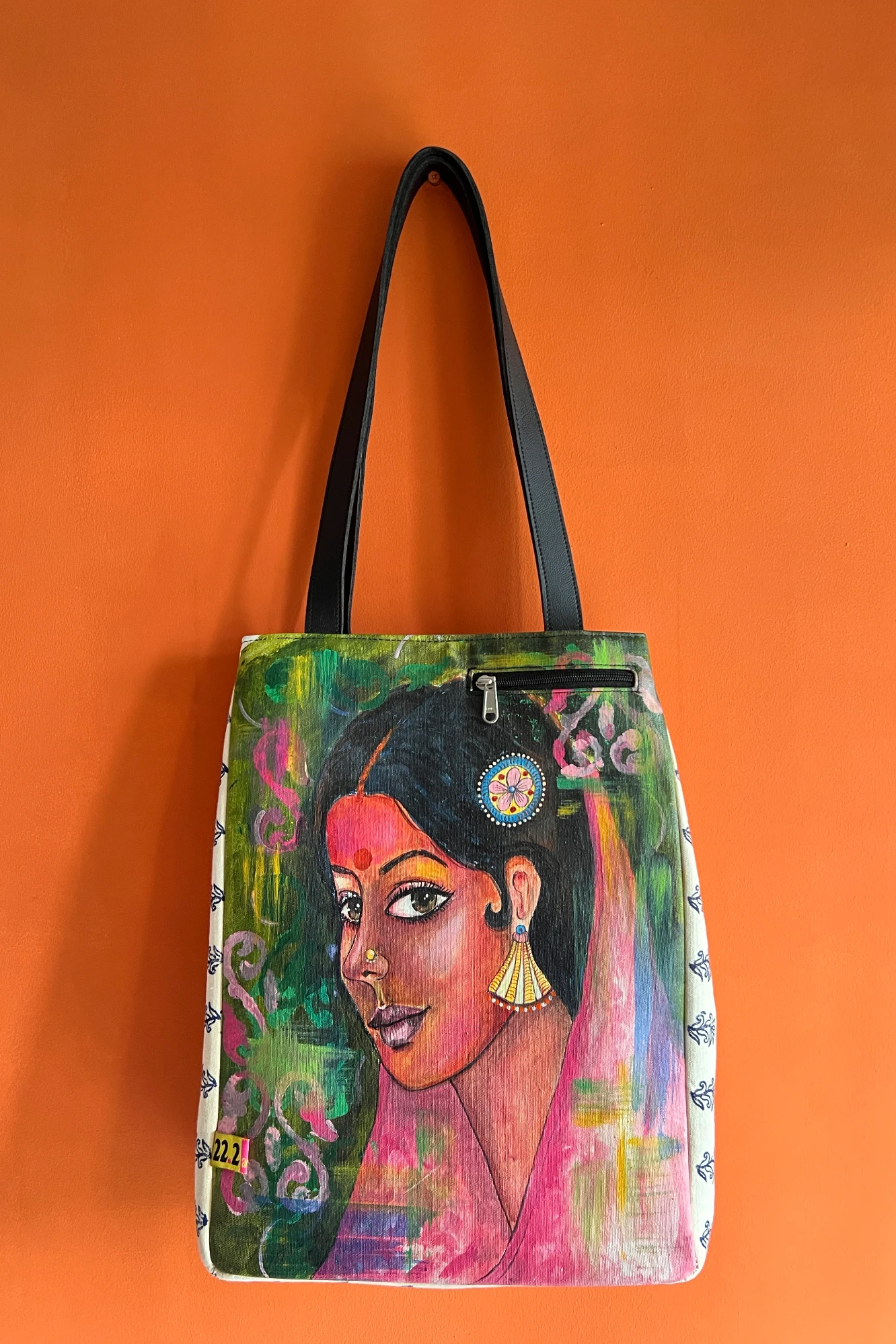 Vasanti Hand painted Organic Canvas Tote Bag