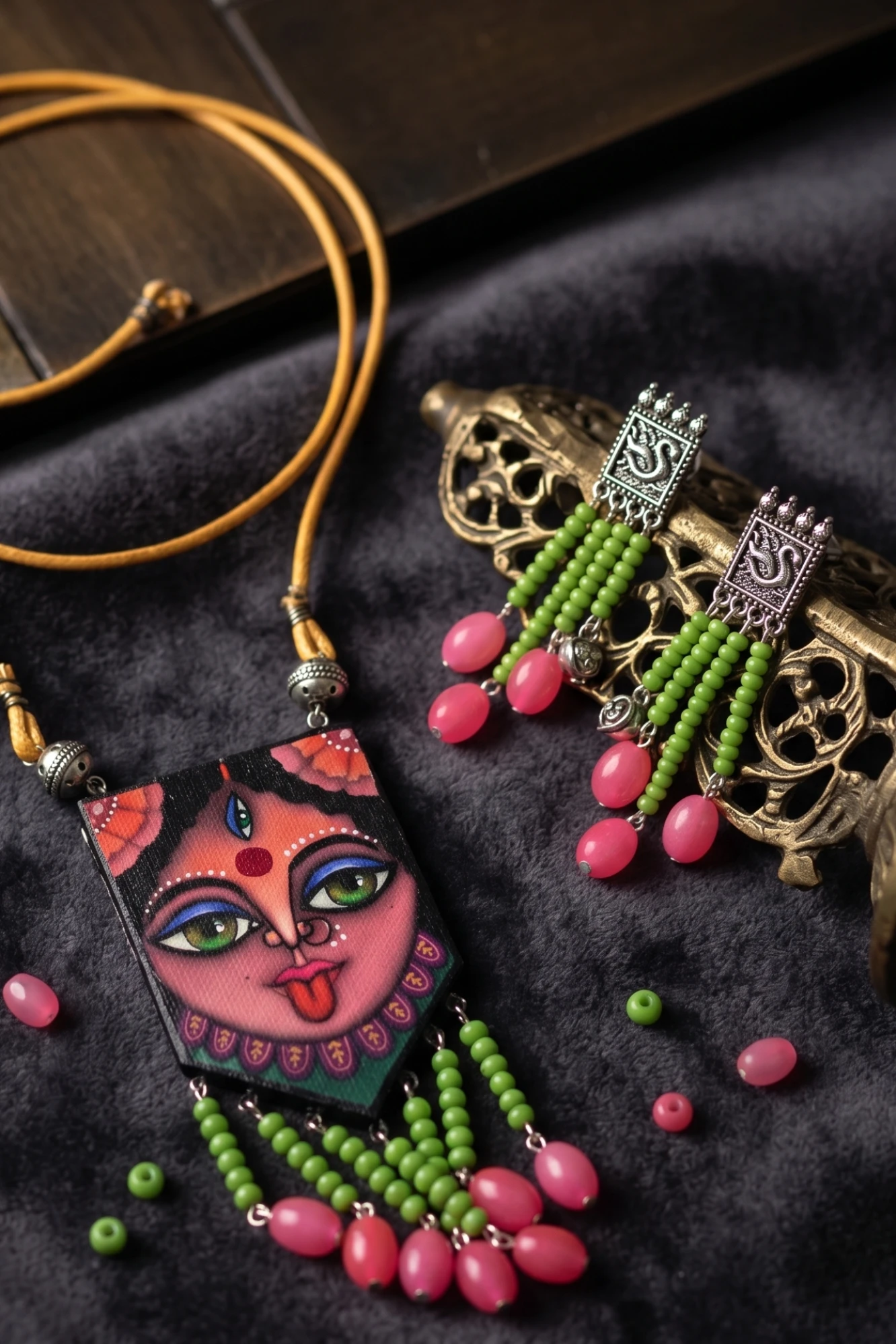 Kali Pendant Set Pink Lime
