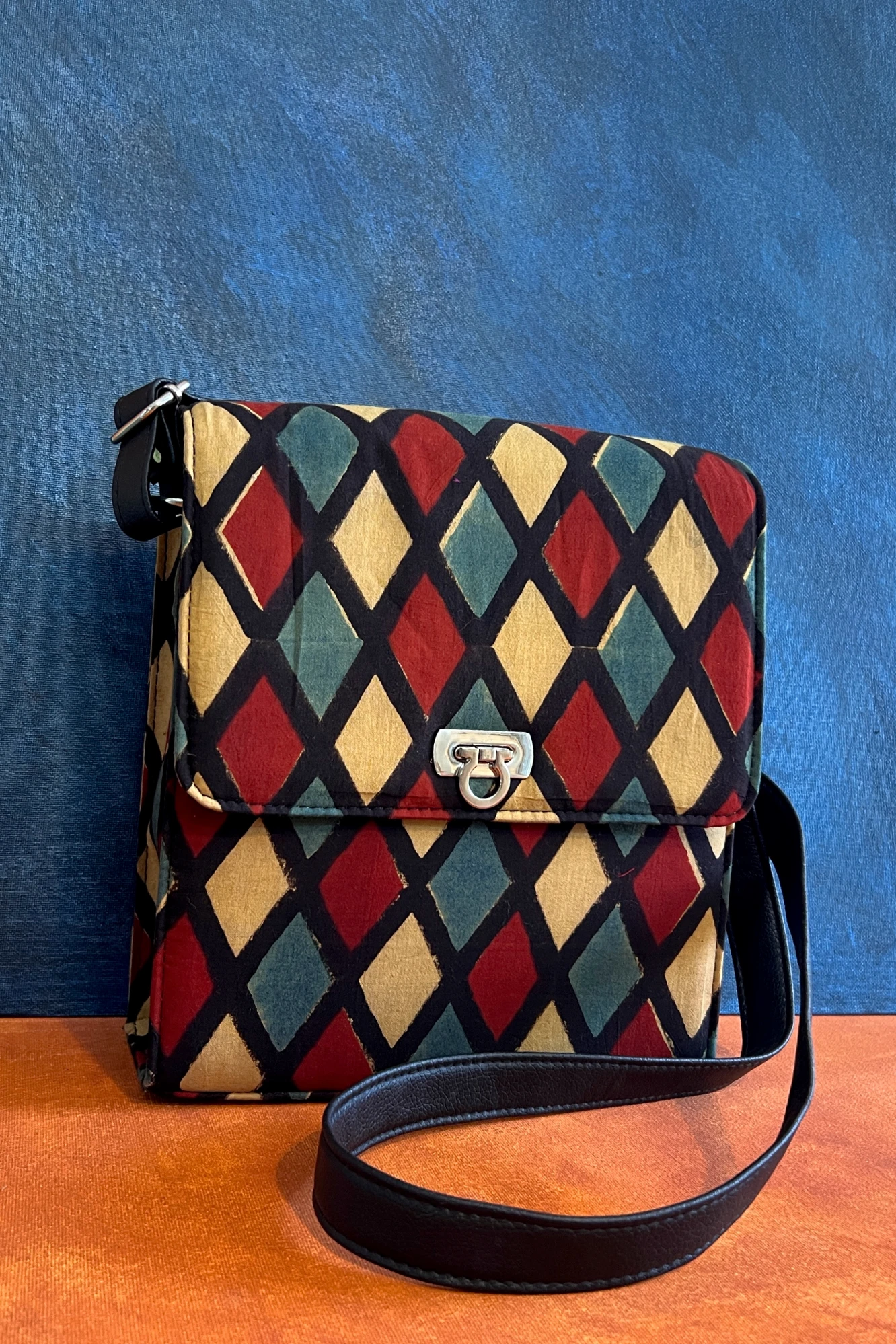 Ajrakh Geometric Shoulder Sling Bag