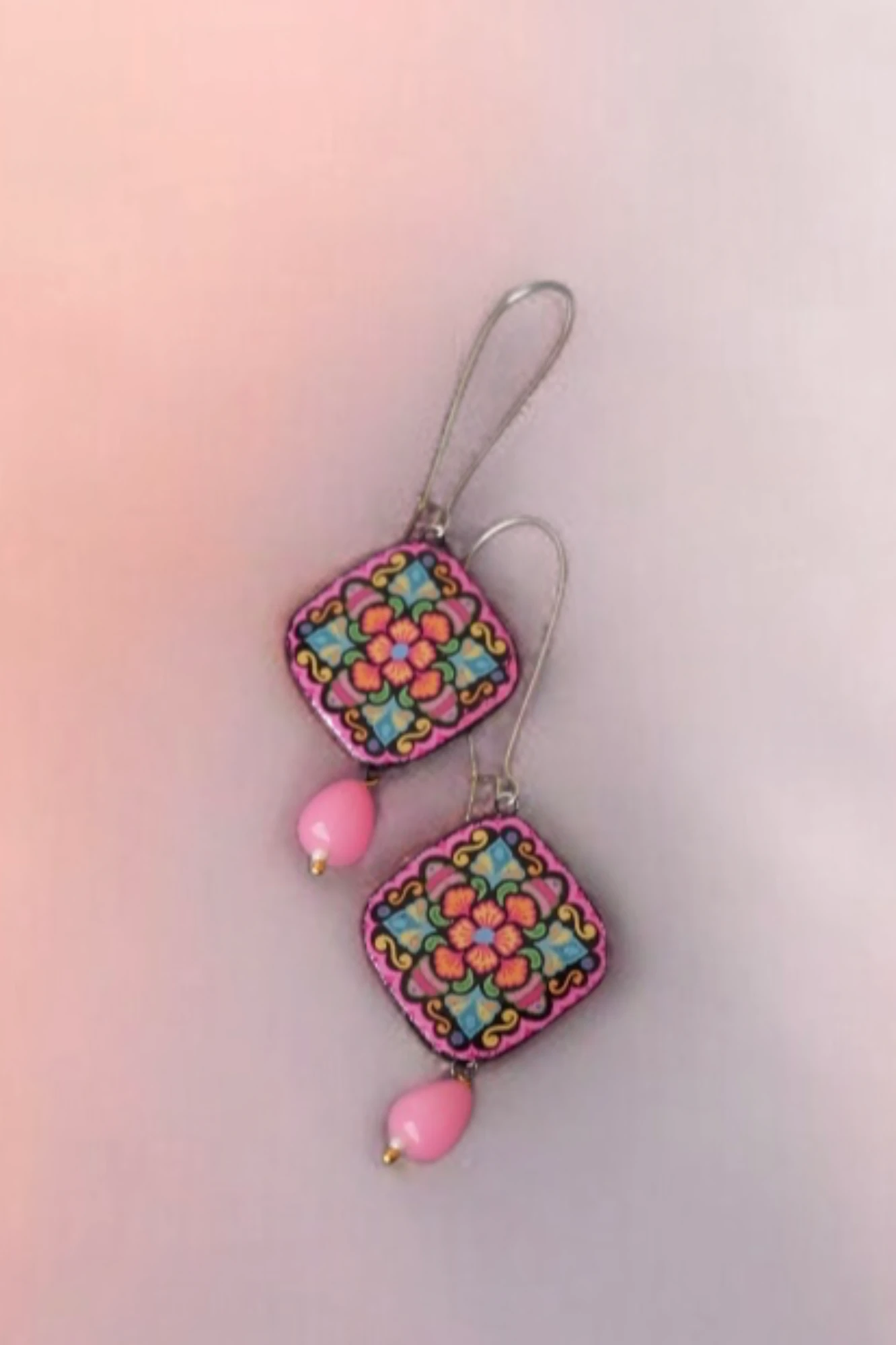 Pink Floral Earrings