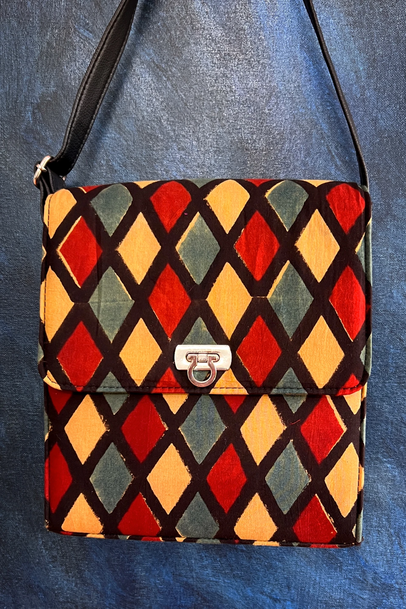 Ajrakh Geometric Shoulder Sling Bag