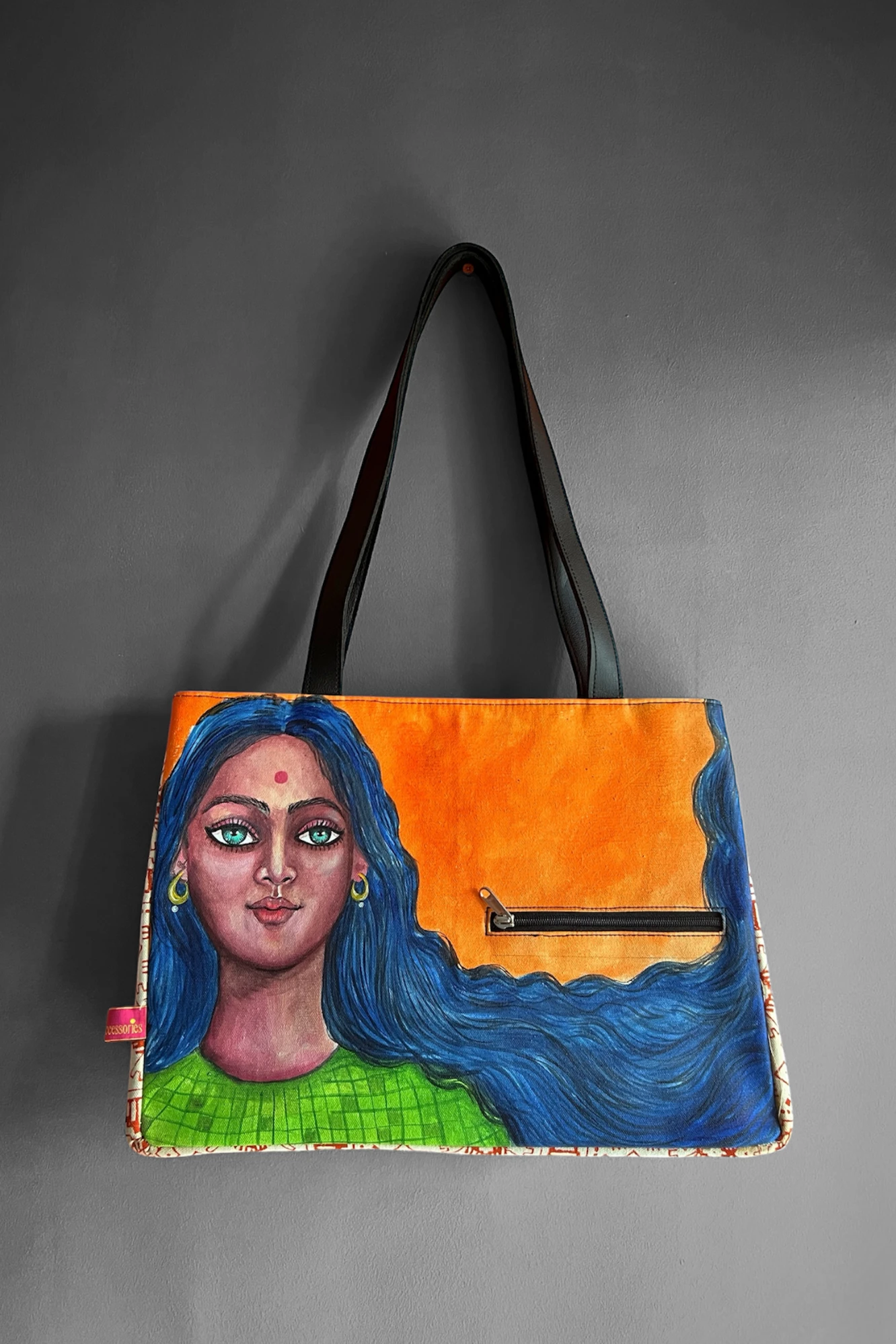 Zoya Hand painted Organic Canvas Tote Bag