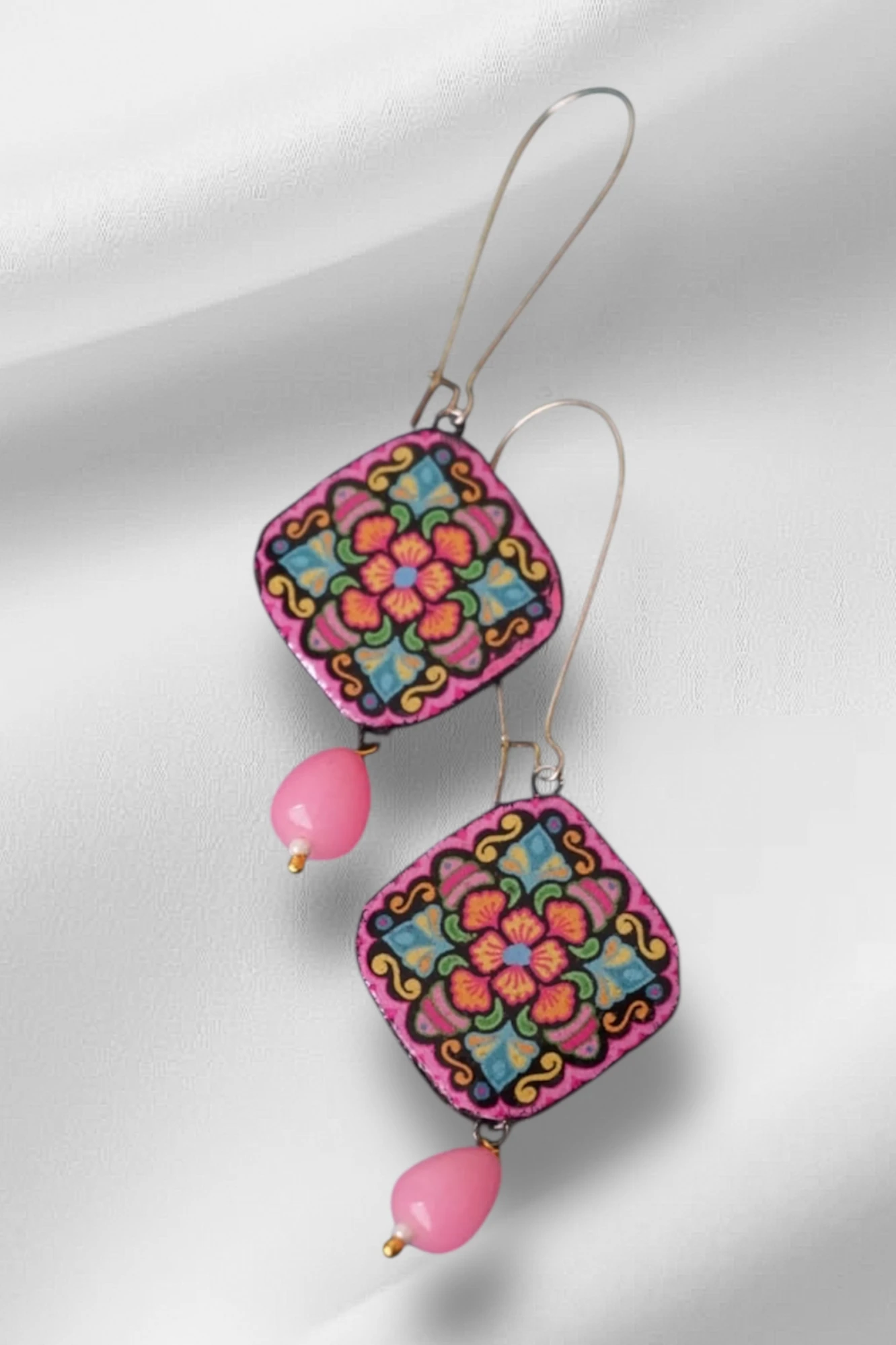 Pink Floral Earrings