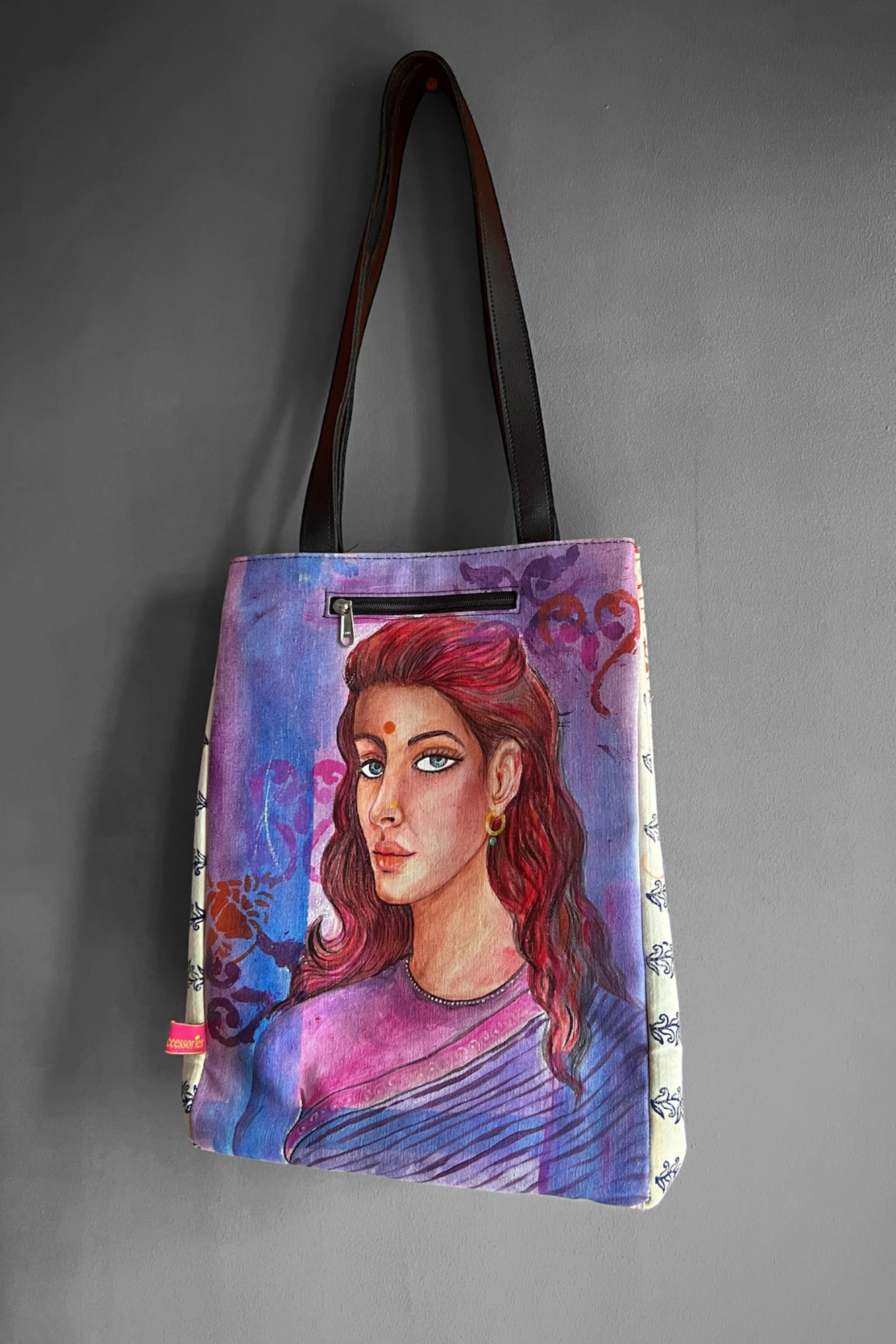 Kamayani Handpainted Organic Canvas Tote Bag