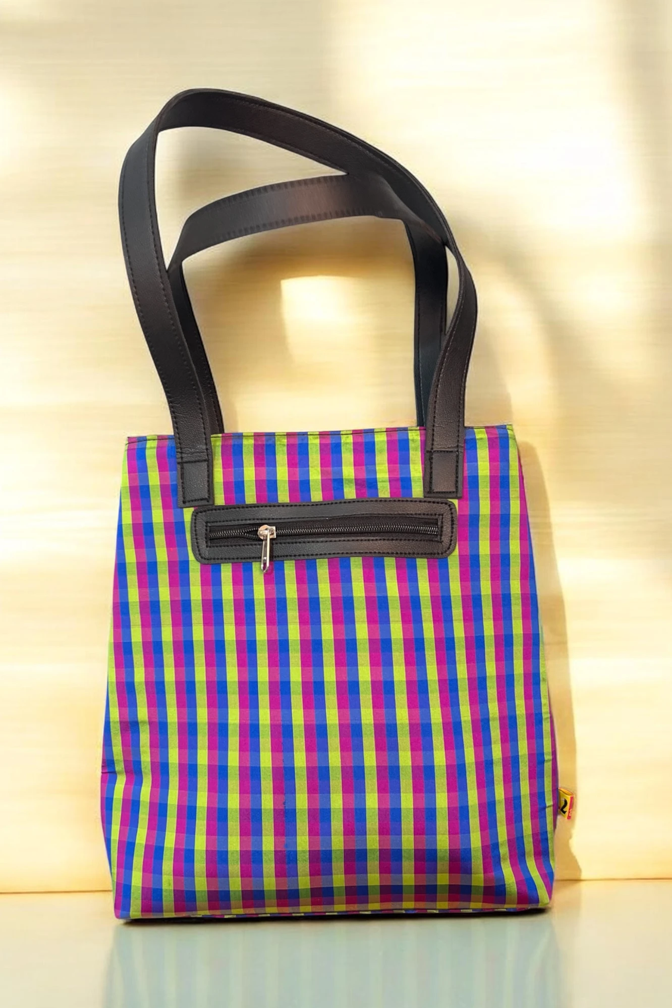 The Kalai Tote Madras Checks Purple