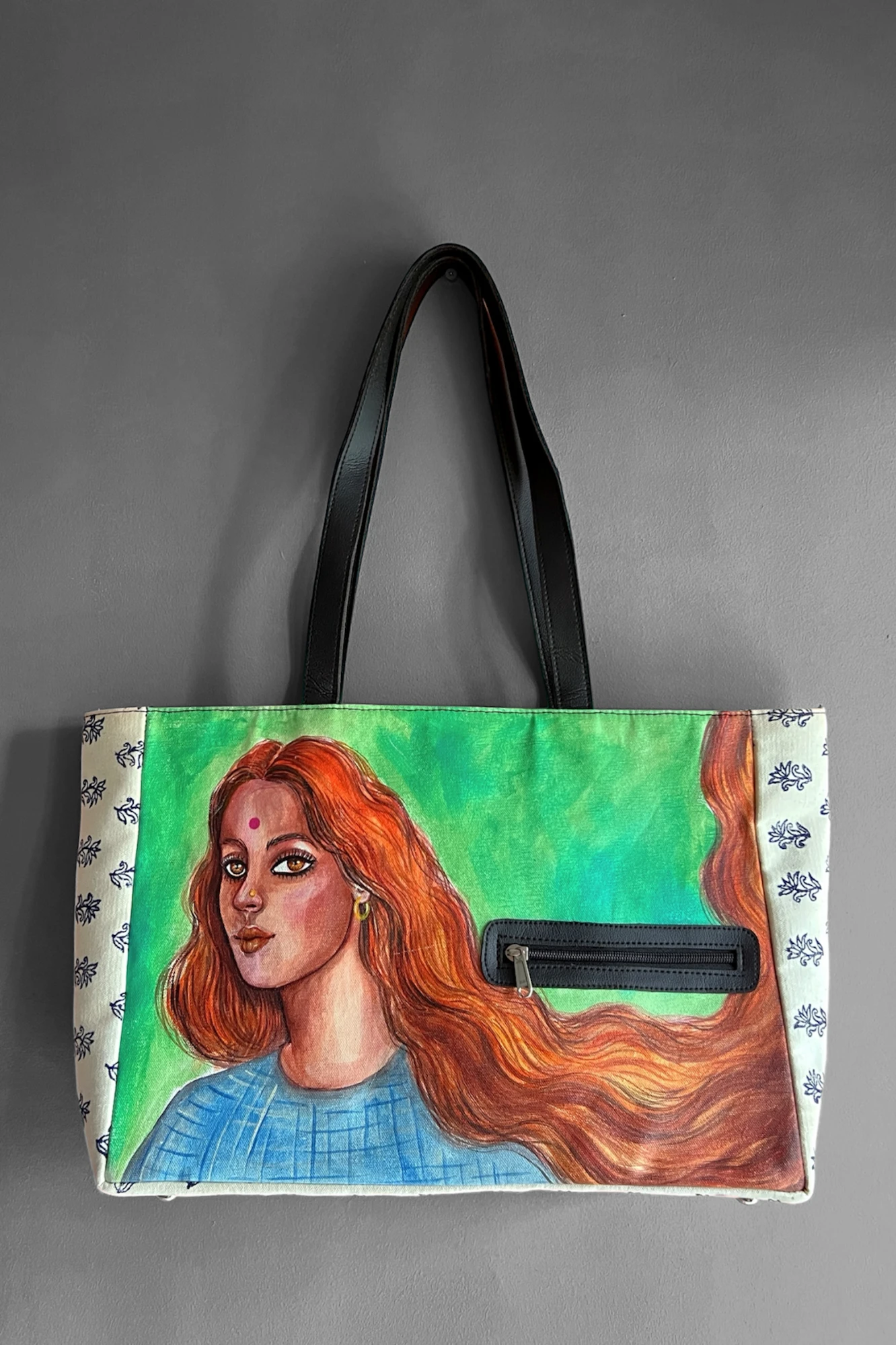 Sultana Handpainted Organic Canvas Tote bag