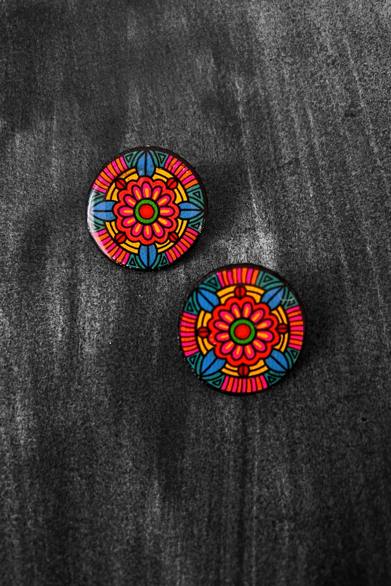 Floral Mandala Handmade Ear Studs