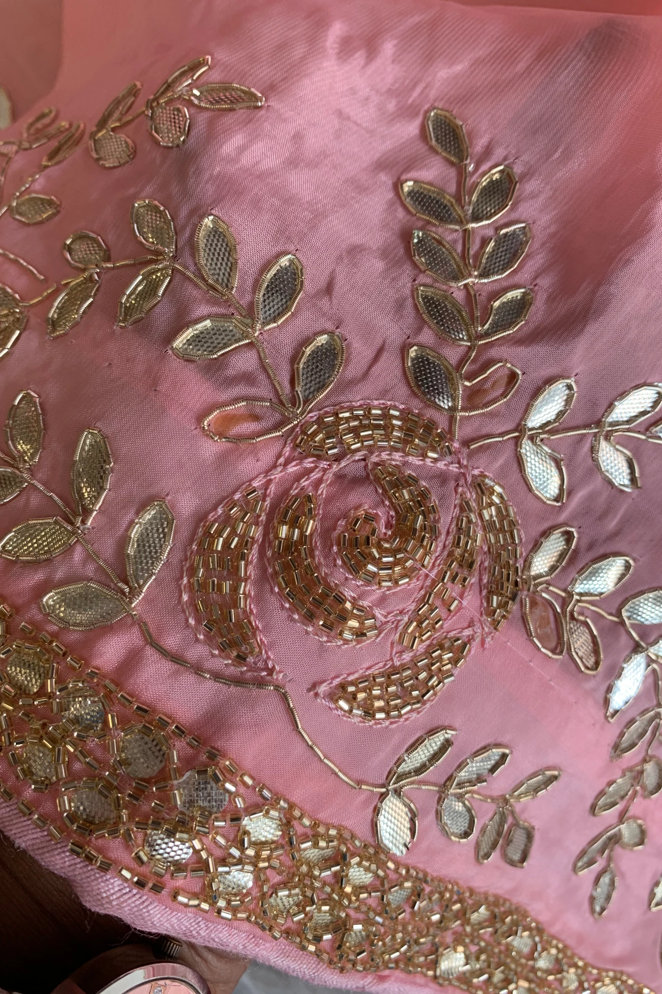 Baby Pink Habutai Silk Saree 5423 06