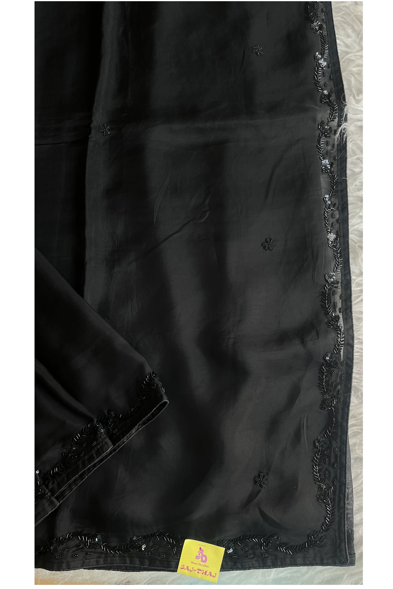 Black Soft Tissue Saree 4944 01