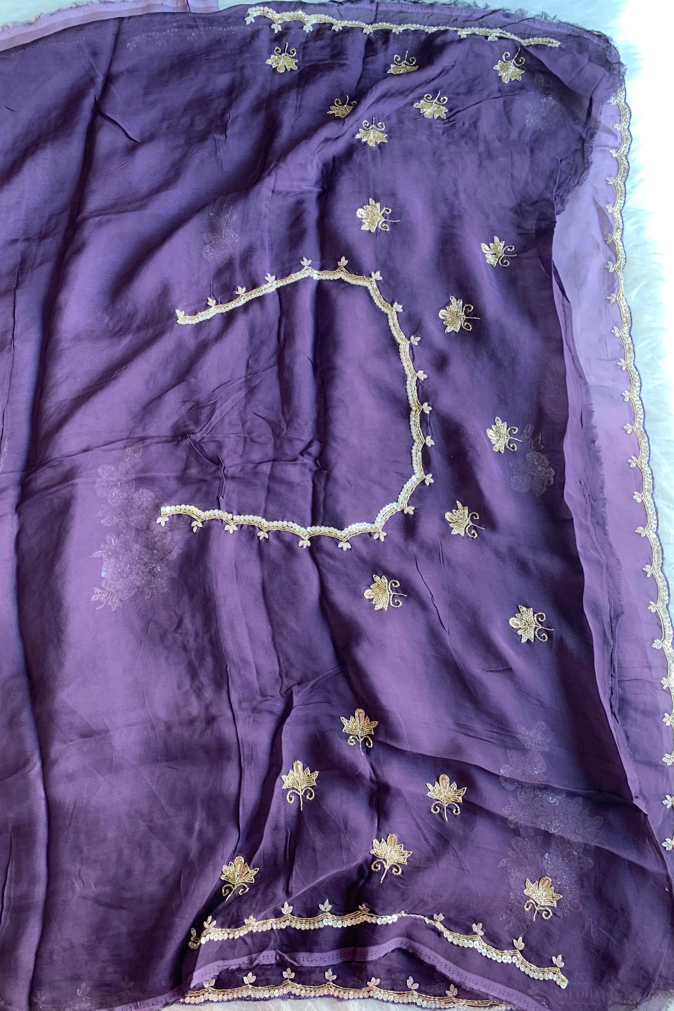 Purple Ombre Embellished Lilly Silk Saree 5850 12