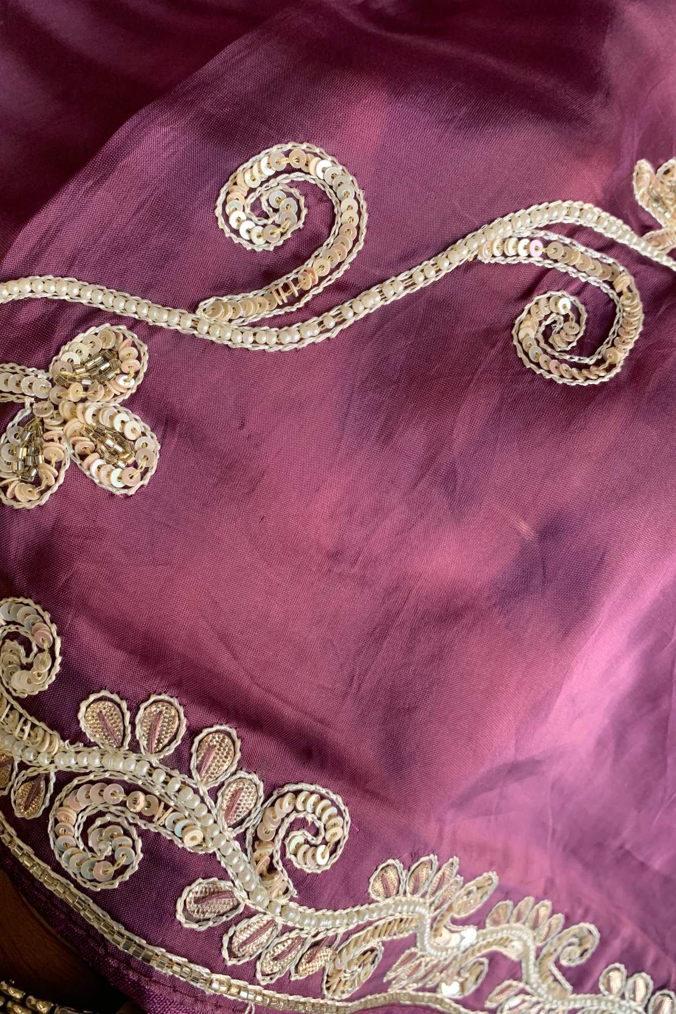 Purple Habutai Silk Saree 4609 06