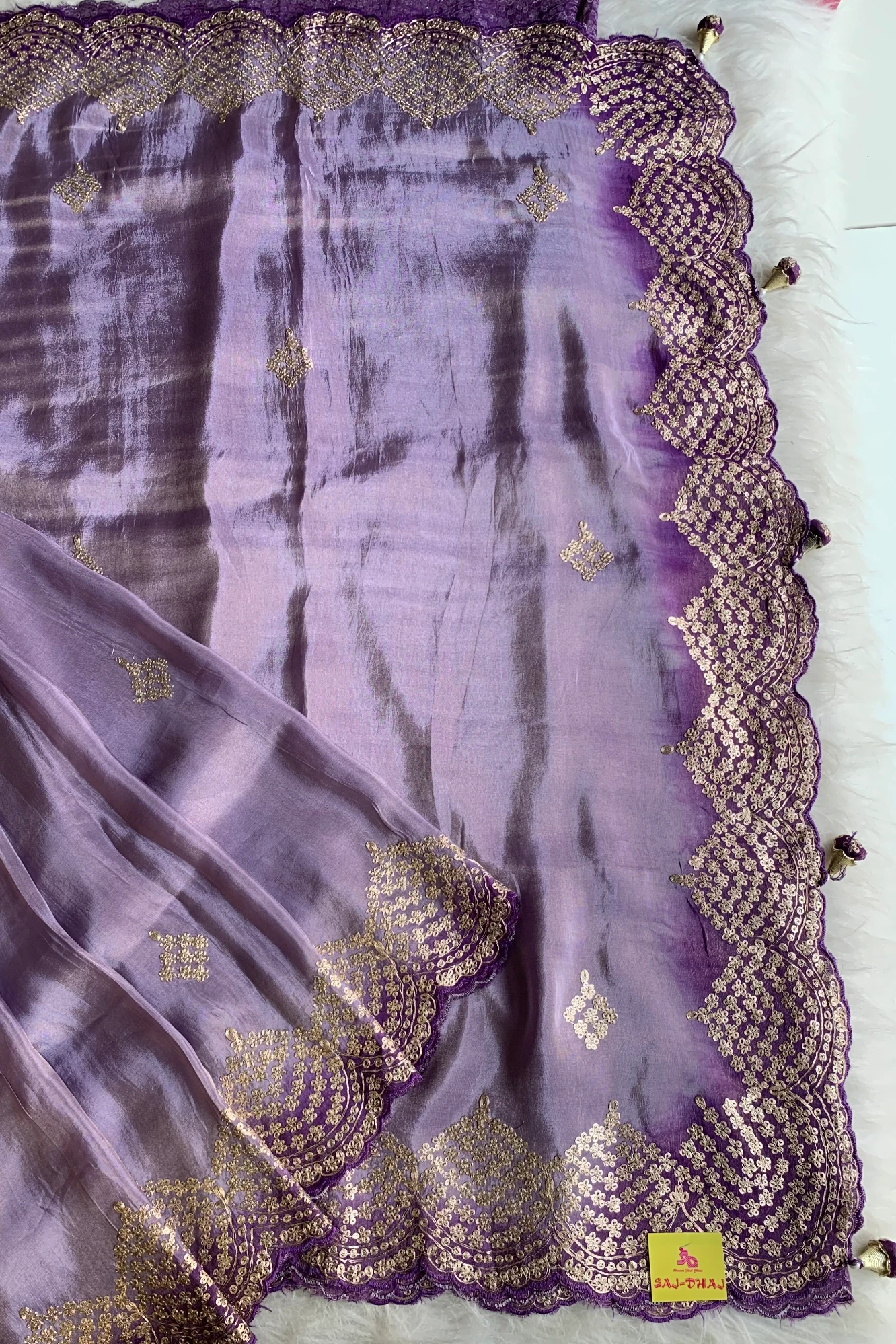 Lavender Tissue Saree 5700 13