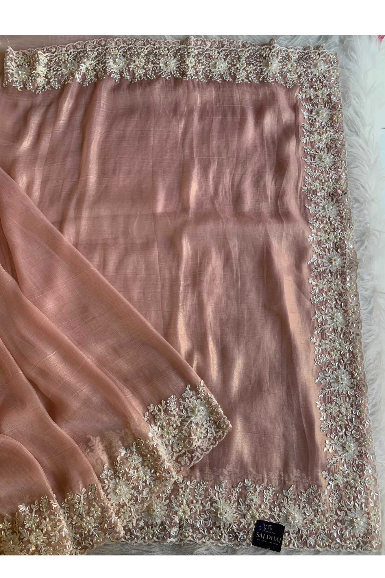 Peach Ryana Organza Saree 5801 05