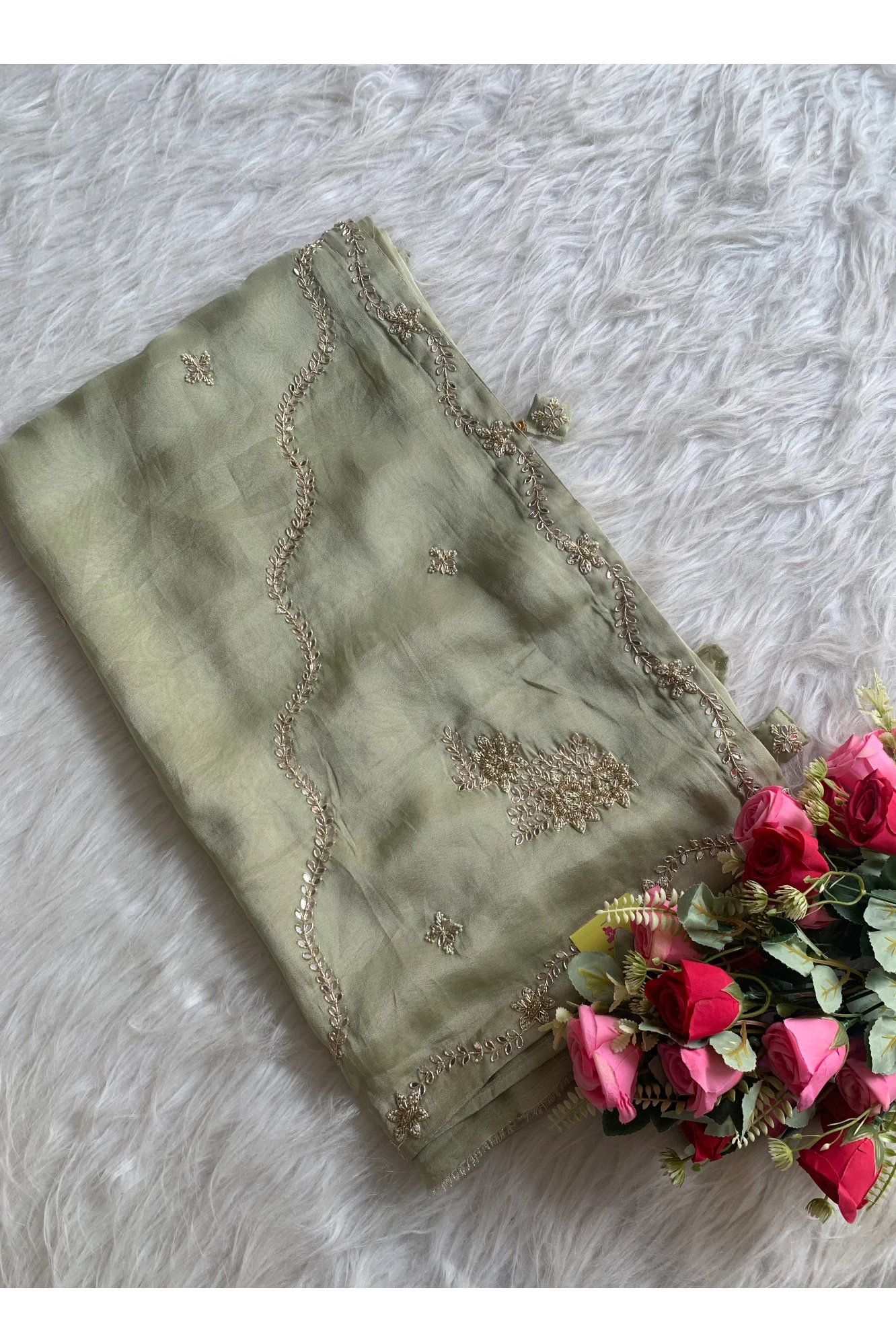 Mint Green Tissue Saree 5735 02