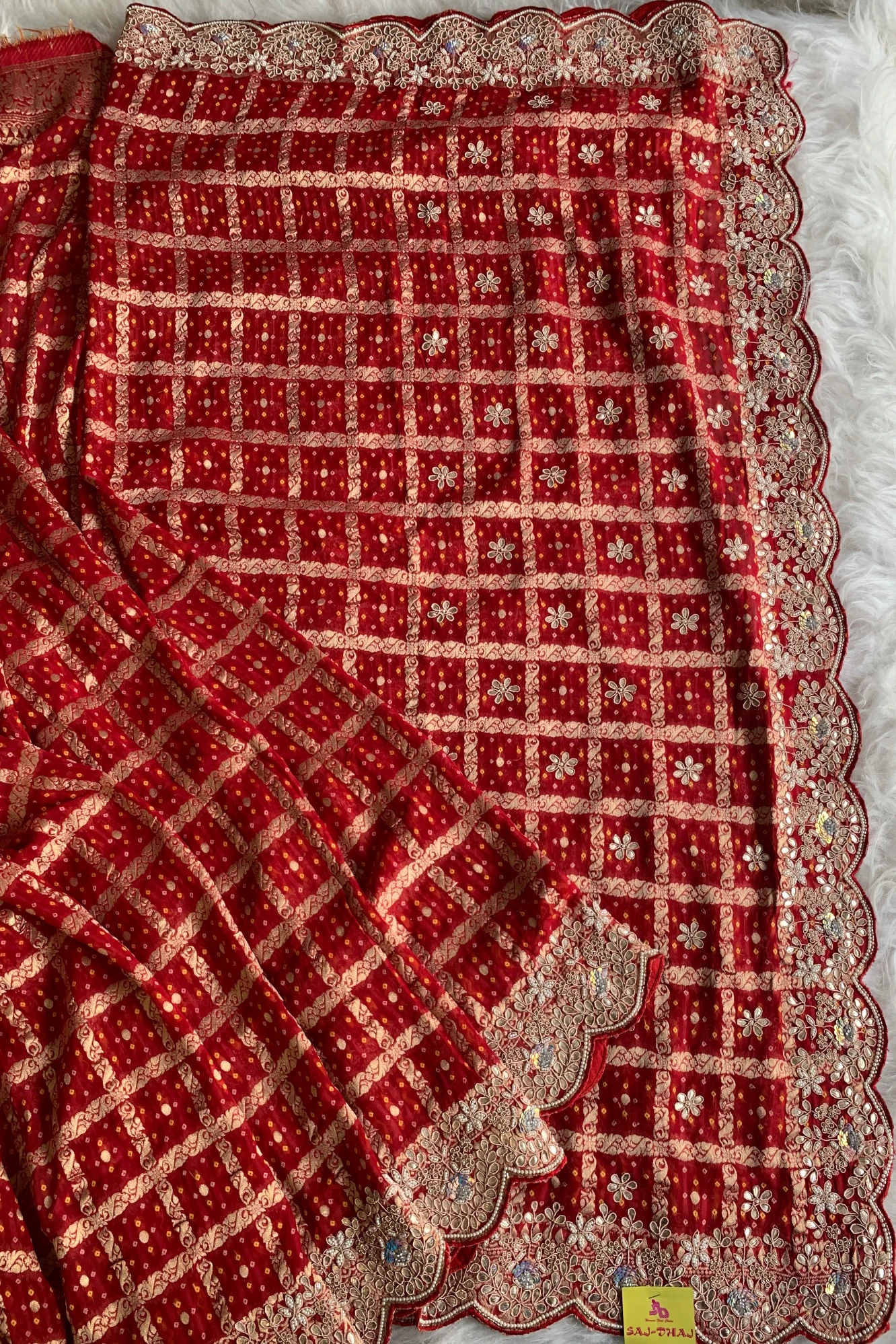 Red Gharchola Gota Patti Saree 5700 16