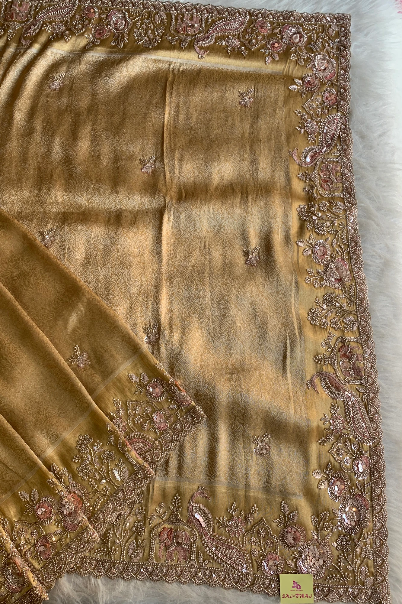 Gold Heavy Elephant Motif Kanchipuram Silk Saree 5775 01